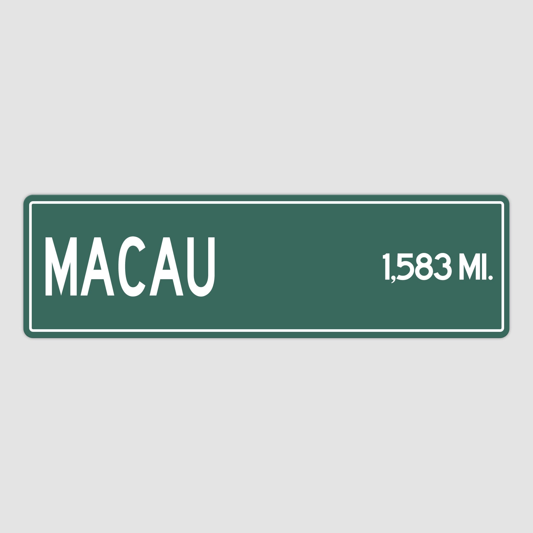 PERSONALIZED MACAU Sign, Macau City Distance Sign, City of Macau Gift, Macau Gifts, Macau Souvenir, Macau Sign