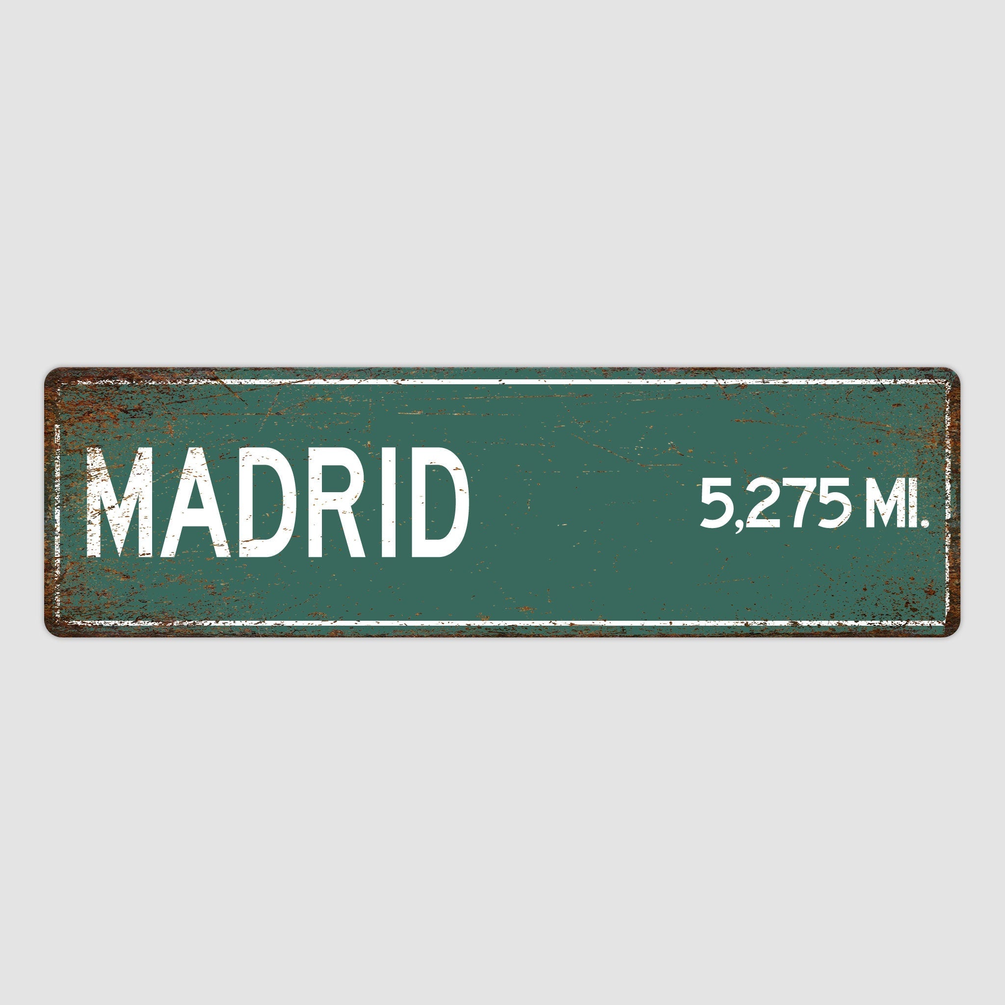 PERSONALIZED MADRID Sign, Madrid City Distance Sign, City of Madrid Gift, Madrid Gifts, Madrid Souvenir, Madrid Sign