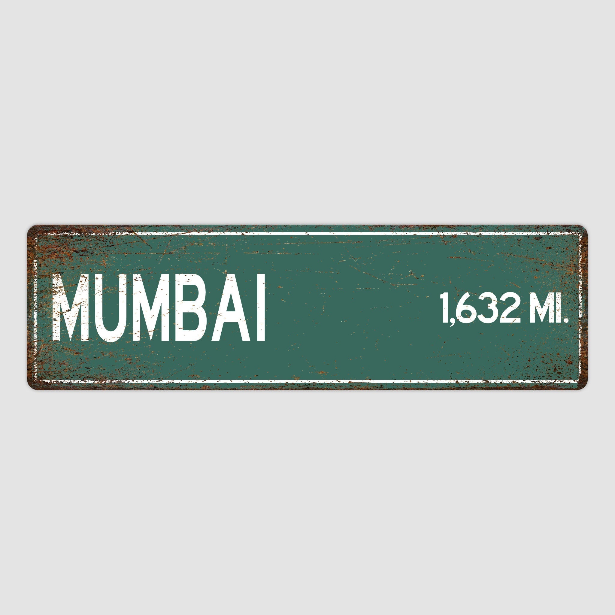 PERSONALIZED MUMBAI Sign, Mumbai City Distance Sign, City of Mumbai Gift, Mumbai Gifts, Mumbai Souvenir, Mumbai Sign