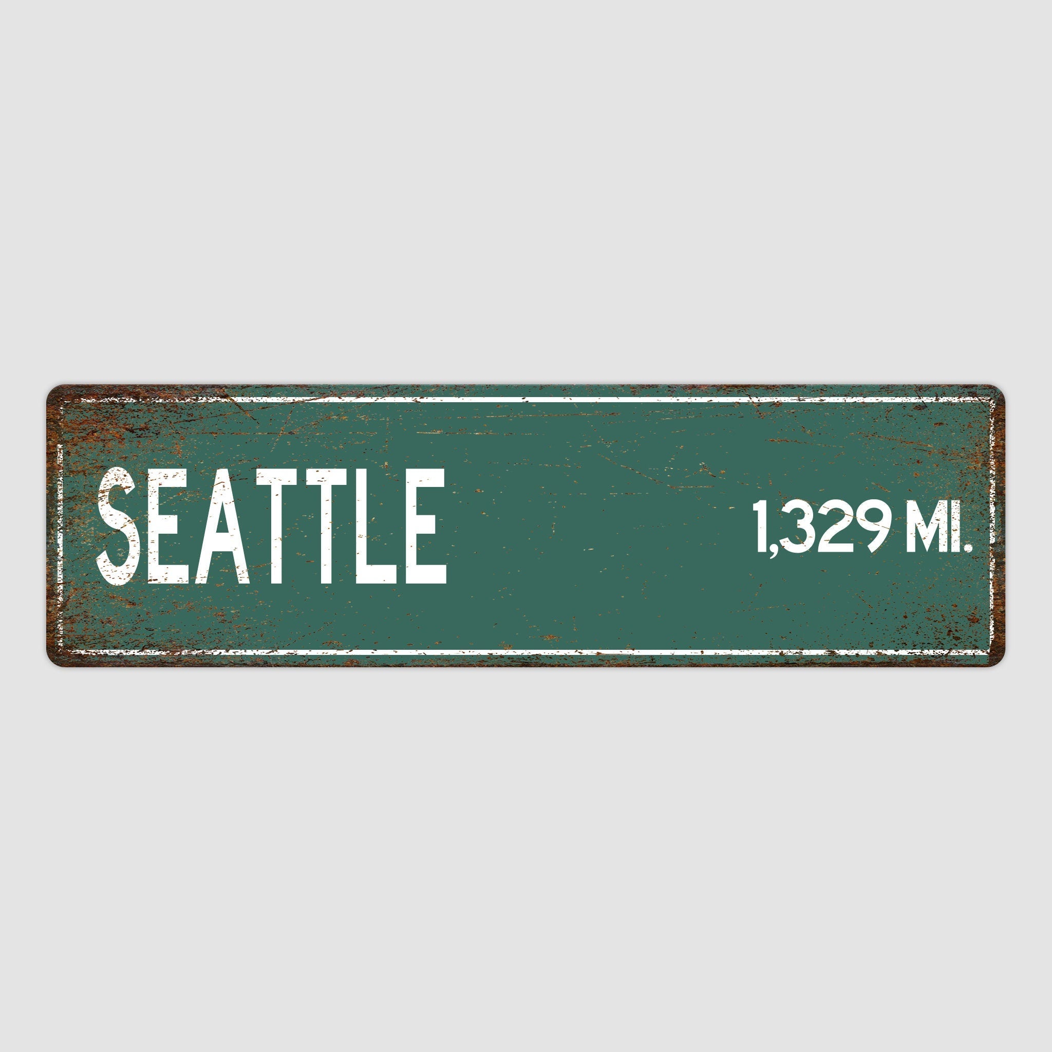 PERSONALIZED SEATTLE Sign, Seattle City Distance Sign, City of Seattle Gift, Seattle Gifts, Seattle Souvenir, Seattle Signs