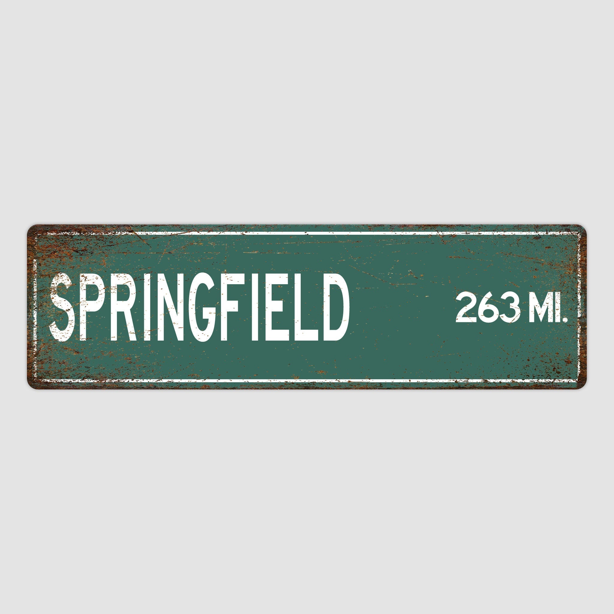 PERSONALIZED SPRINGFIELD Sign, Springfield City Distance Sign, City of Springfield Gift, Springfield Gifts, Springfield Souvenir