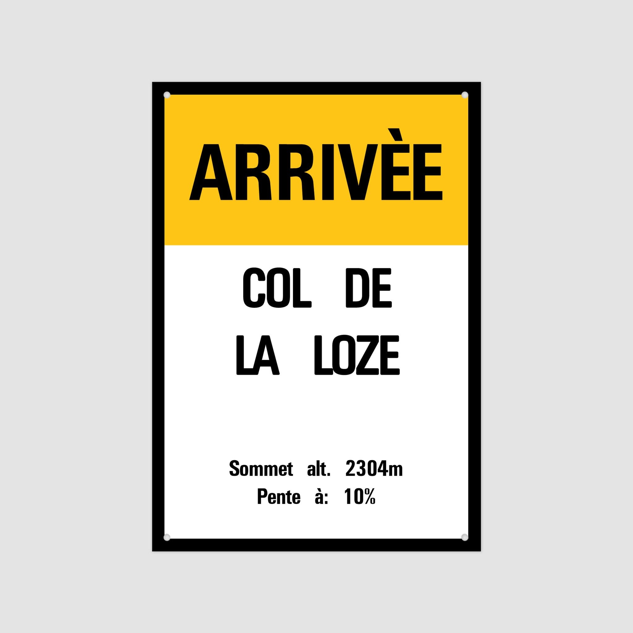 Col De La Loze - Vintage Style Tour de France Cycling Sign - Gift for Cyclist, cycling sign, metal sign, biking sign,