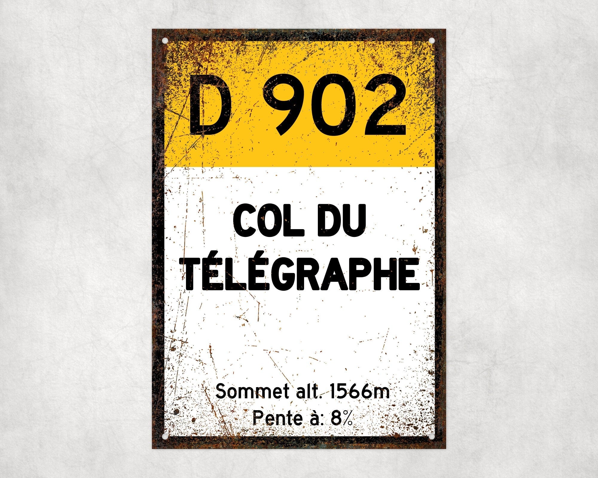 Col Du Telegraphe D902 - Vintage Style Tour de France Cycling Sign - Gift for Cyclist, cycling sign, metal sign, biking sign,