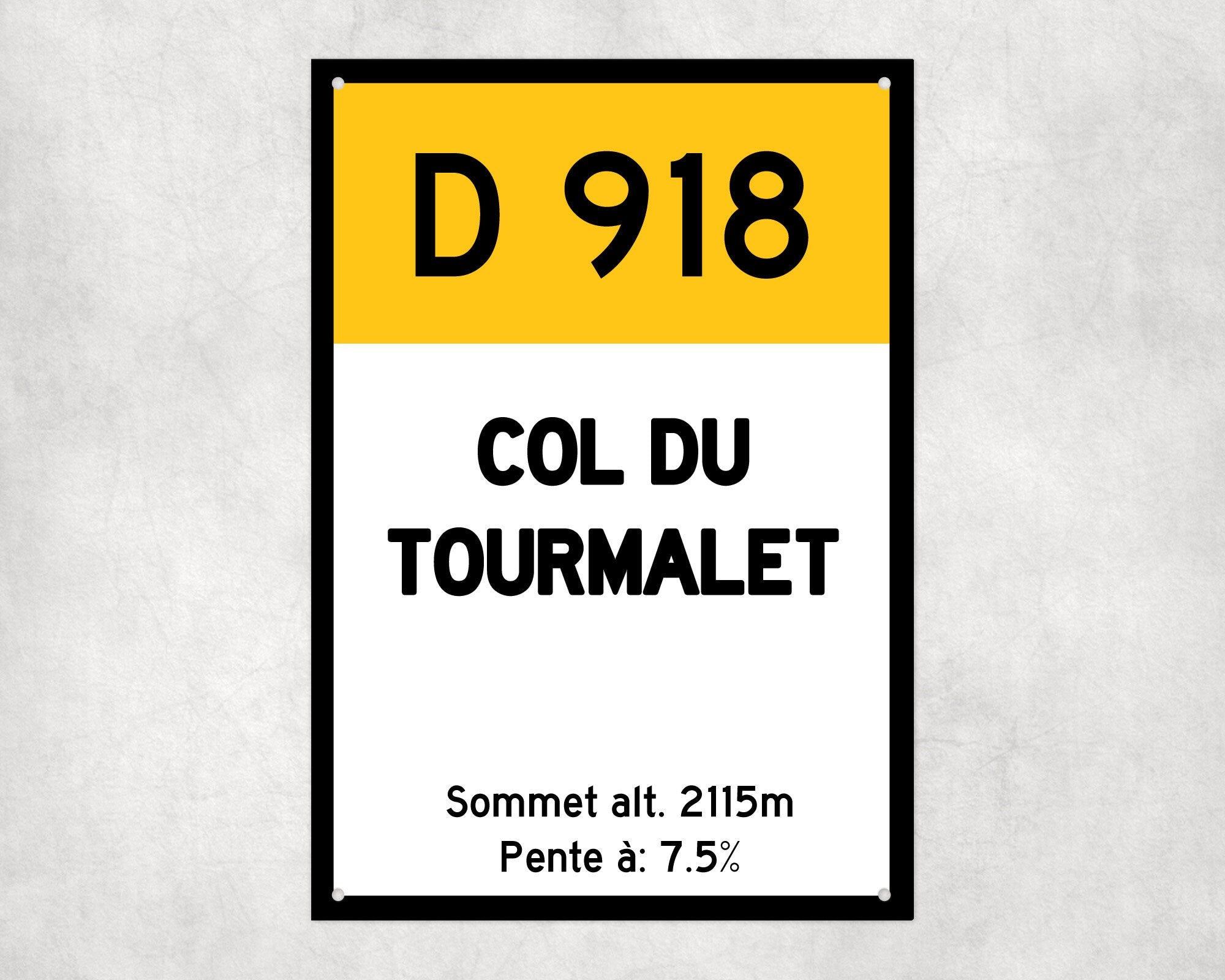 Col Du Tourmalet D918 - Vintage Style Tour de France Cycling Sign - Gift for Cyclist, cycling sign, metal sign, biking sign,