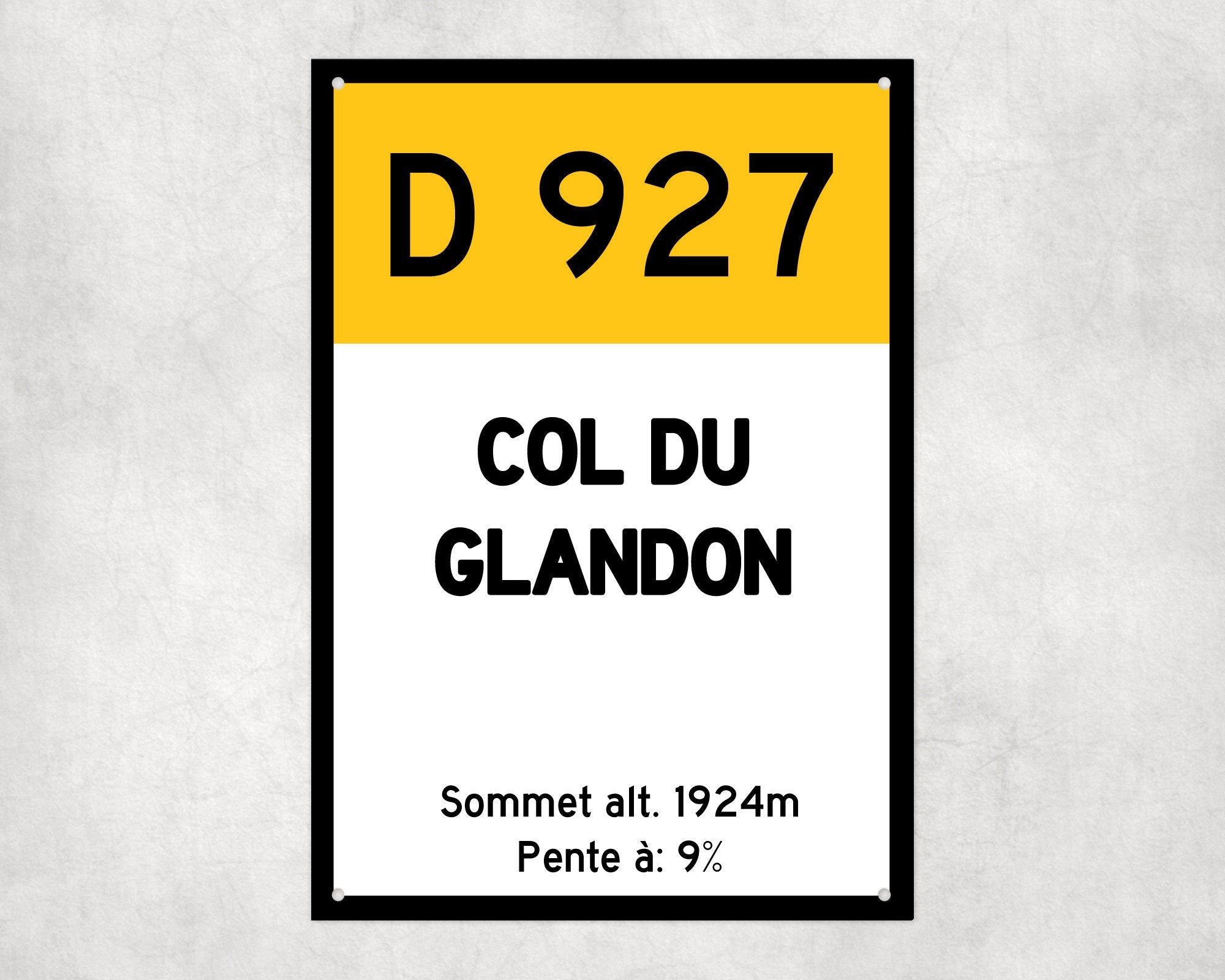 Col Du Glandon D927 - Vintage Style Tour de France Cycling Sign - Gift for Cyclist, cycling sign, metal sign, biking sign,