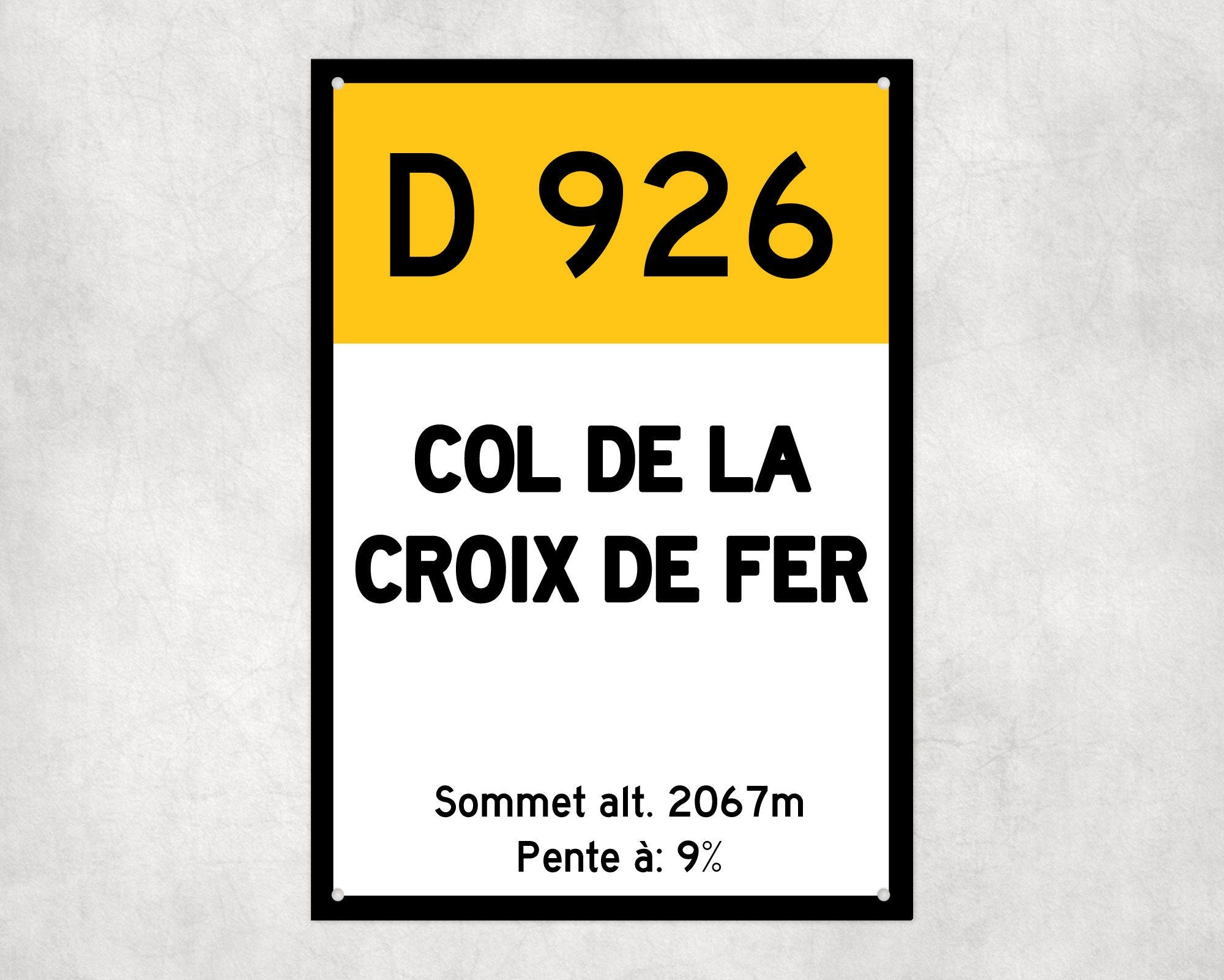 Col De La Croix De Fer D926 - Vintage Style Tour de France Cycling Sign - Gift for Cyclist, cycling sign, metal sign, biking sign,