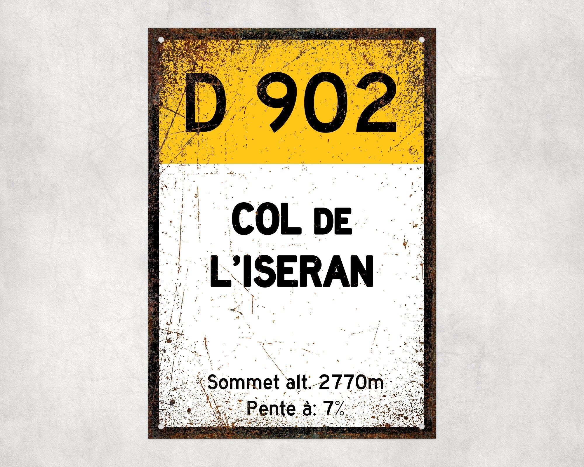 Col De L'Iseran D902 - Vintage Style Tour de France Cycling Sign - Gift for Cyclist, cycling sign, metal sign, biking sign,