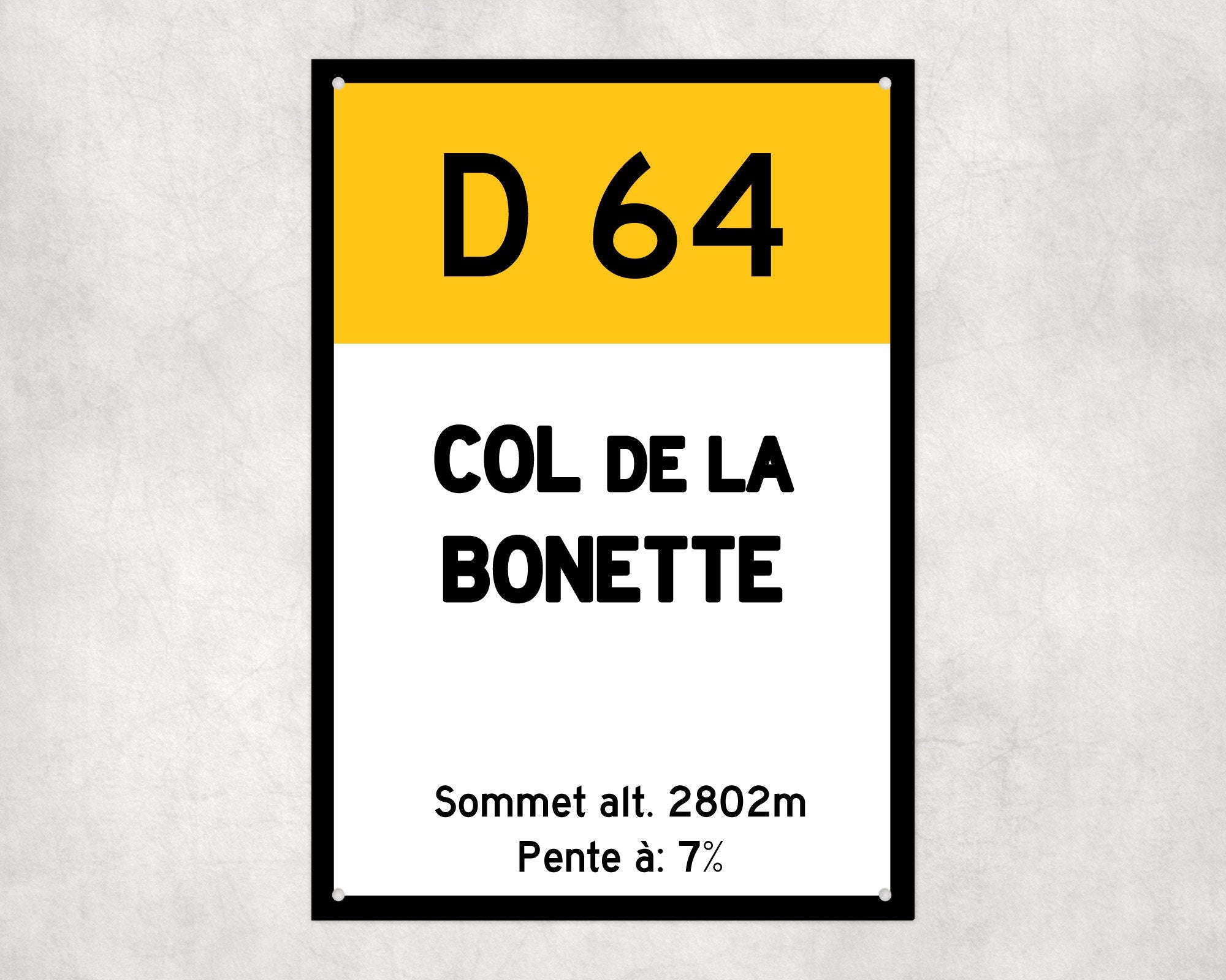 Col De La Bonette D64 - Vintage Style Tour de France Cycling Sign - Gift for Cyclist, cycling sign, metal sign, biking sign,