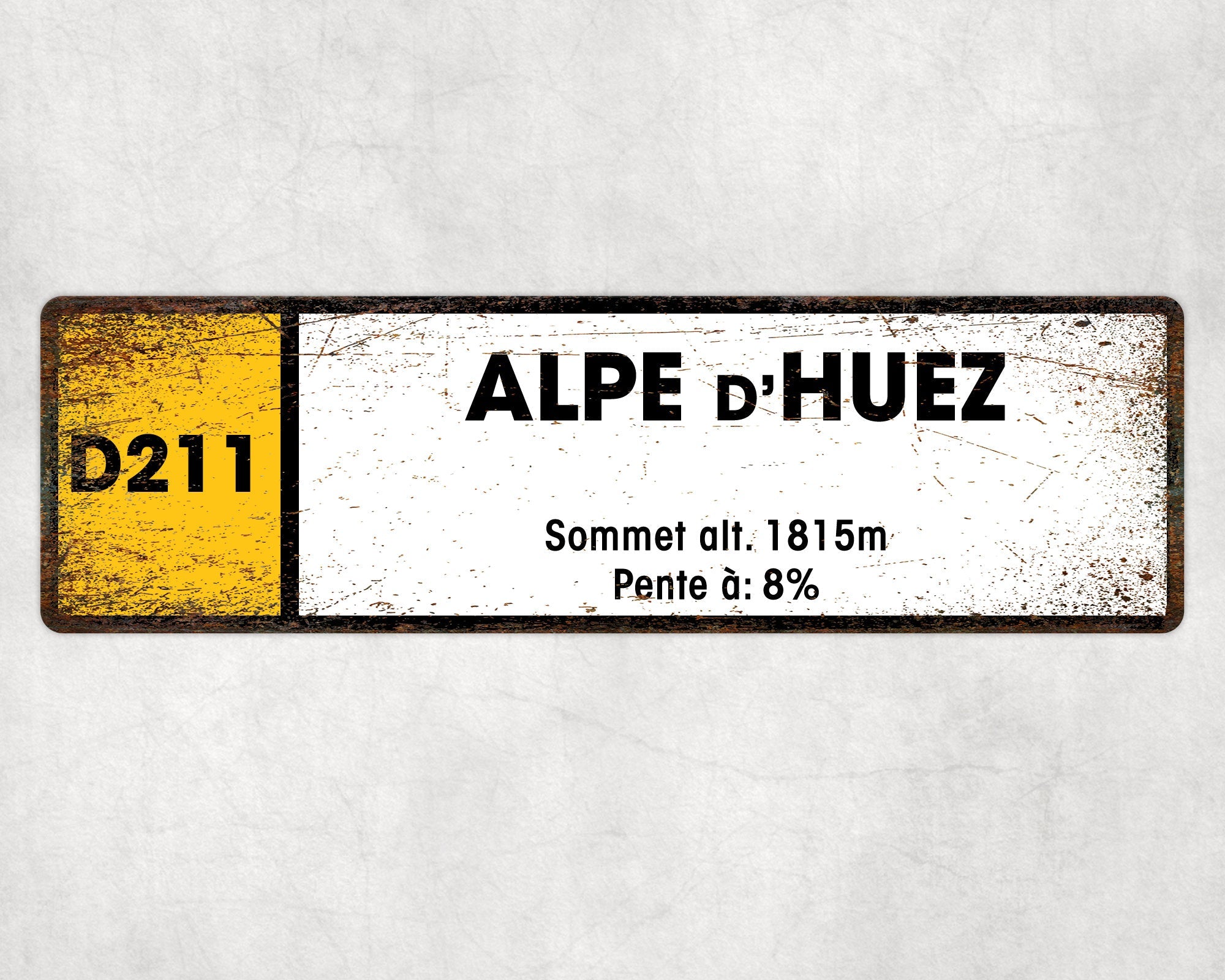 Alpe D'Huez D211 - Vintage Style Tour de France Cycling Sign - Gift for Cyclist, cycling sign, metal sign, biking sign,