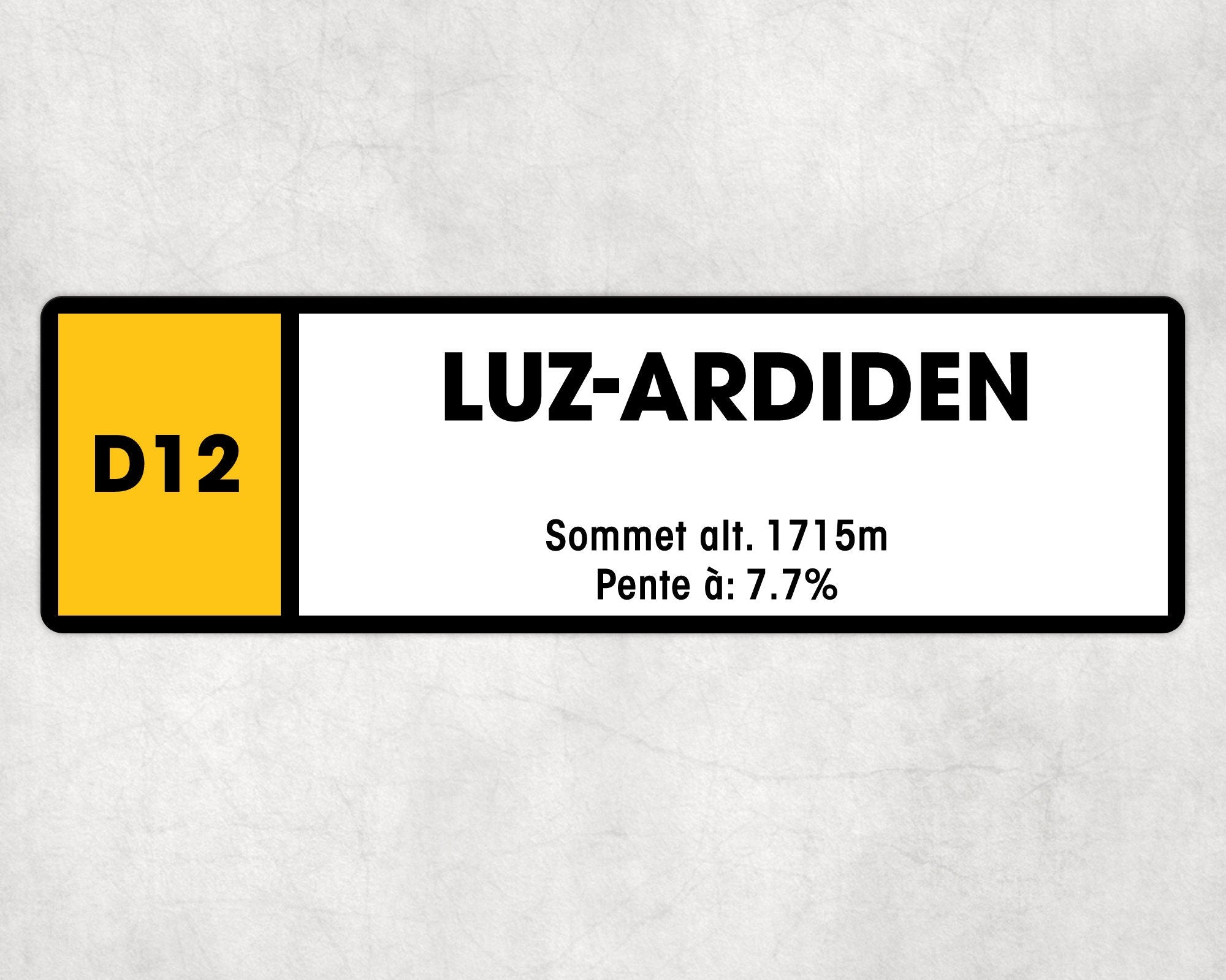 Luz-Ardiden D12 - Vintage Style Tour de France Cycling Sign - Gift for Cyclist, cycling sign, metal sign, biking sign,