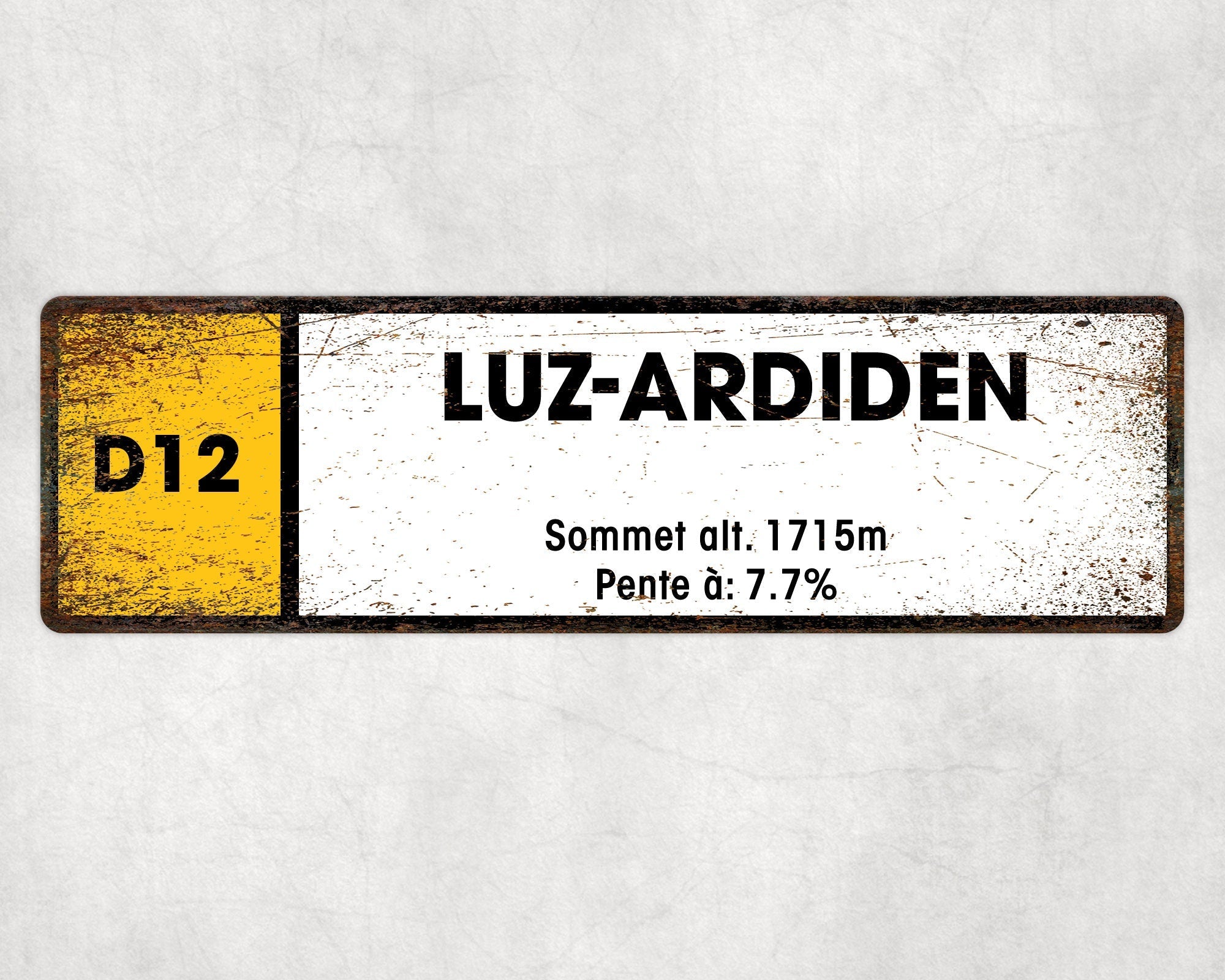 Luz-Ardiden D12 - Vintage Style Tour de France Cycling Sign - Gift for Cyclist, cycling sign, metal sign, biking sign,