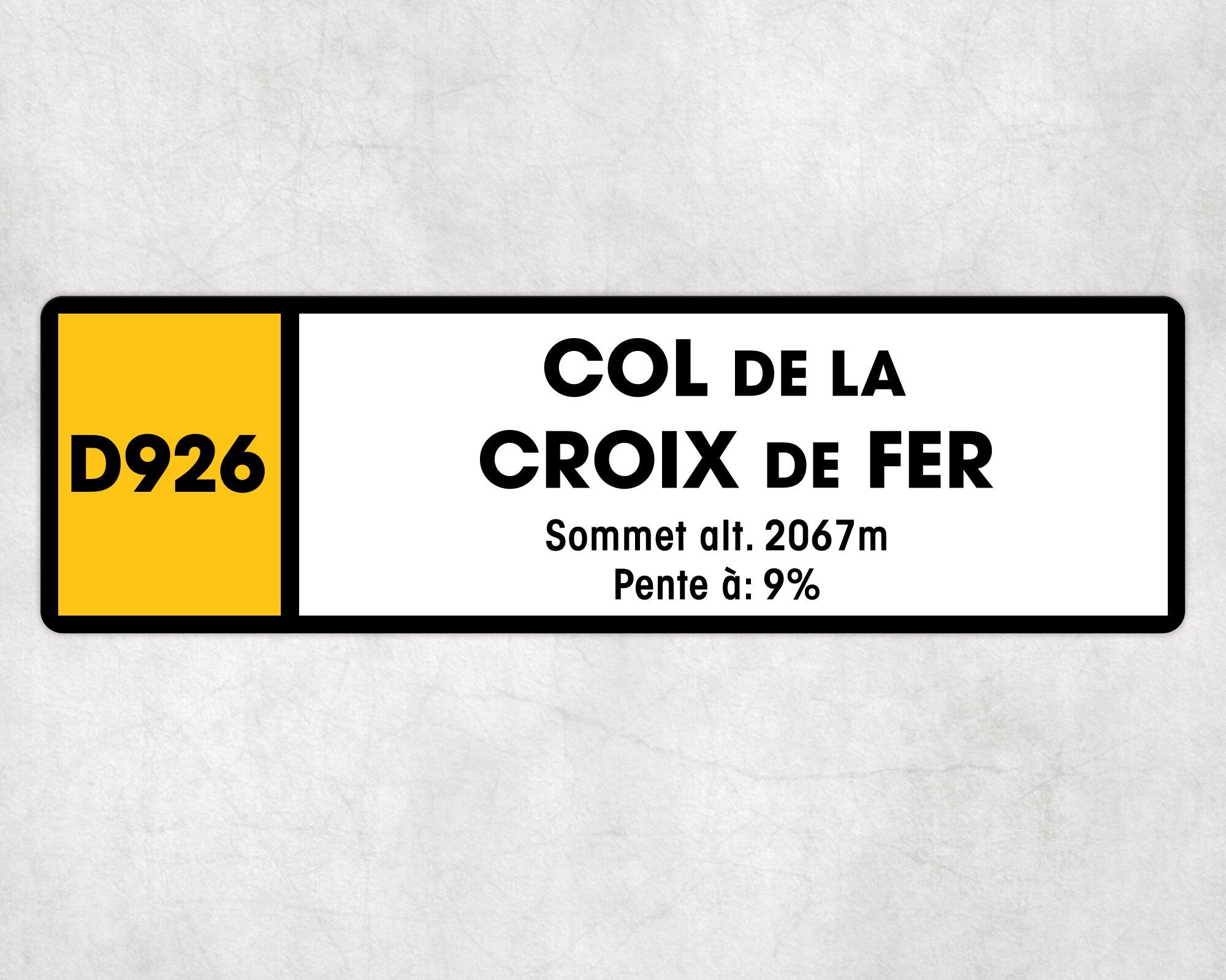 Col De La Croix De Fer D926 - Vintage Style Tour de France Cycling Sign - Gift for Cyclist, cycling sign, metal sign, biking sign,