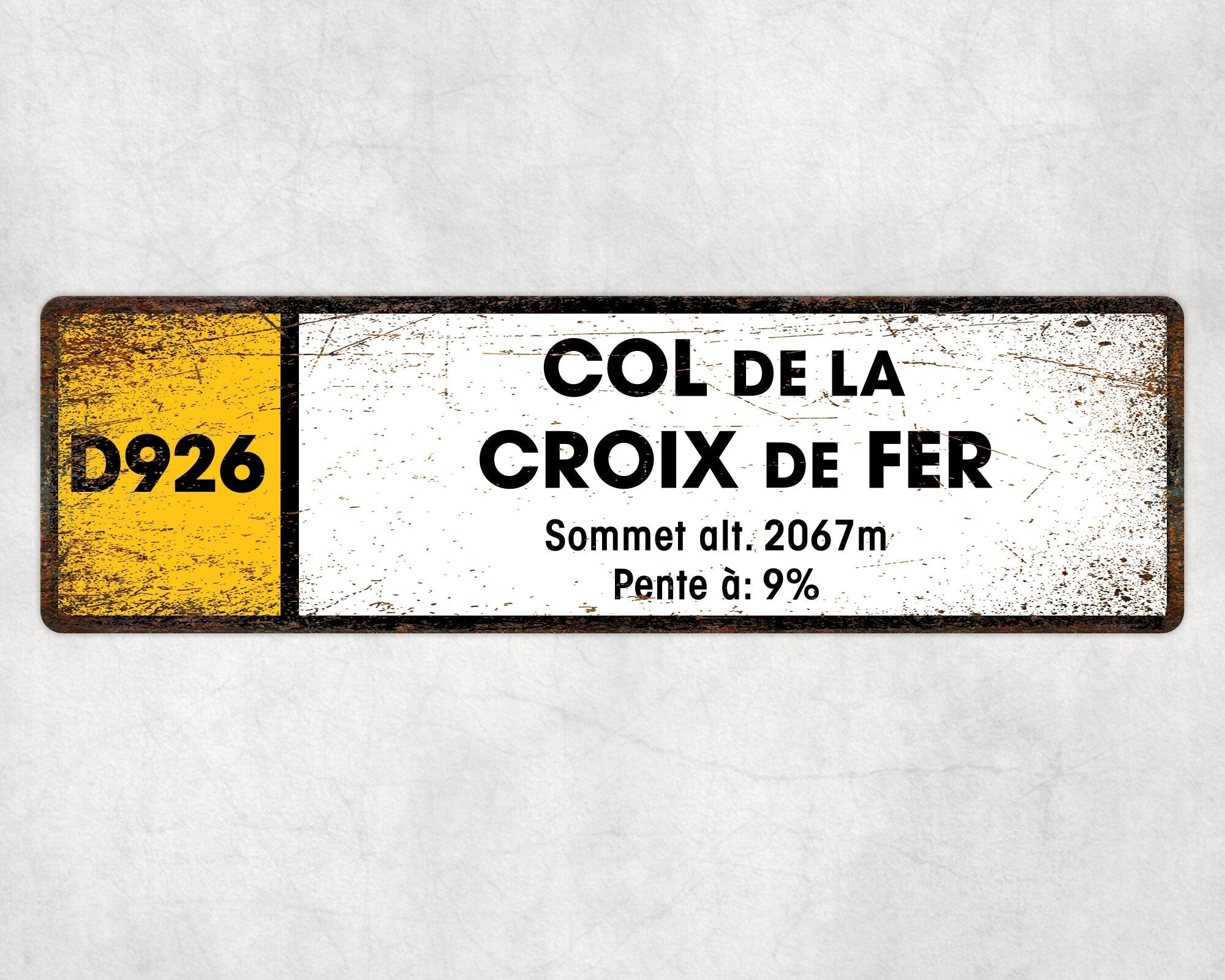 Col De La Croix De Fer D926 - Vintage Style Tour de France Cycling Sign - Gift for Cyclist, cycling sign, metal sign, biking sign,