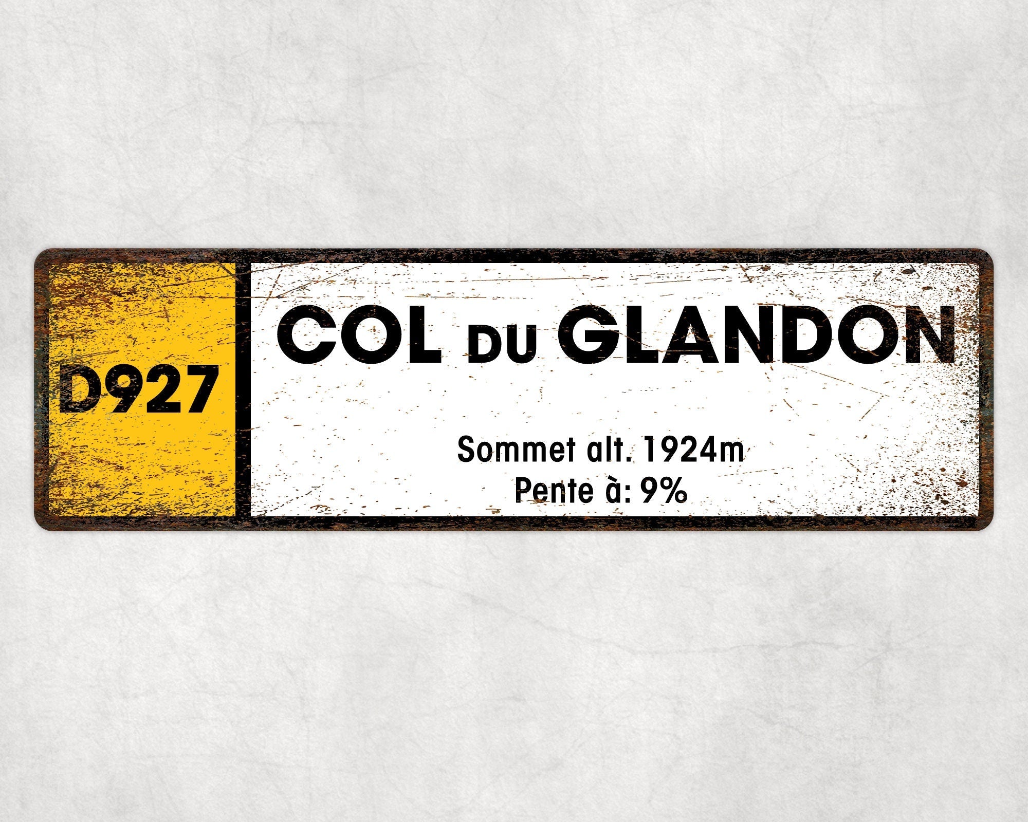 Col Du Glandon D927 - Vintage Style Tour de France Cycling Sign - Gift for Cyclist, cycling sign, metal sign, biking sign,