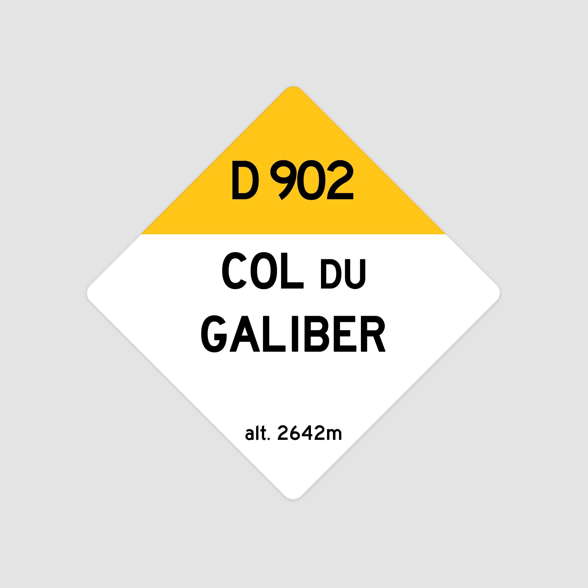 Col Du Galiber D902 - Vintage Style Tour de France Cycling Diamond Sign - Gift for Cyclist, cycling sign, metal sign, biking sign,