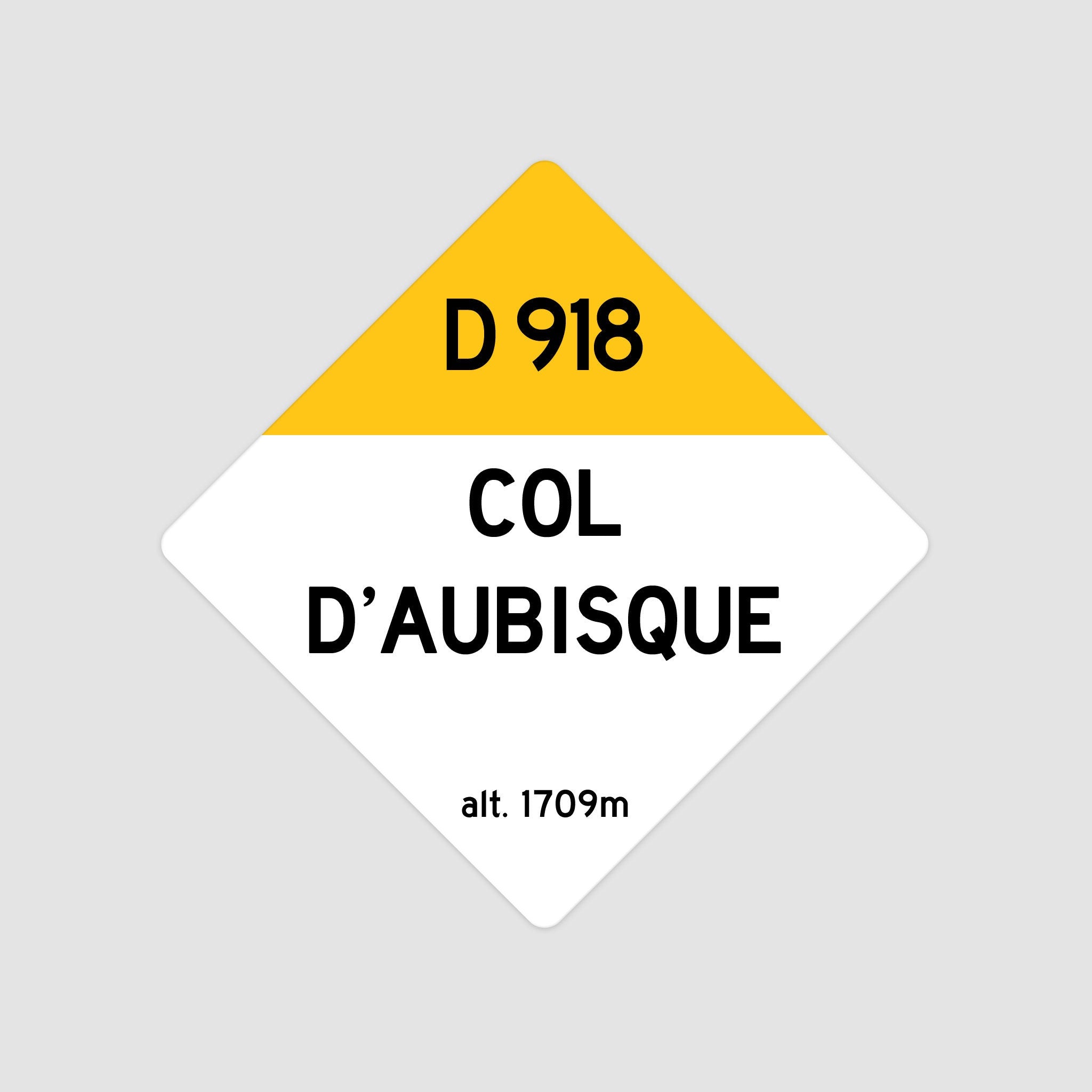 Col D'Aubisque D918 - Vintage Style Tour de France Cycling Diamond Sign - Gift for Cyclist, cycling sign, metal sign, biking sign,