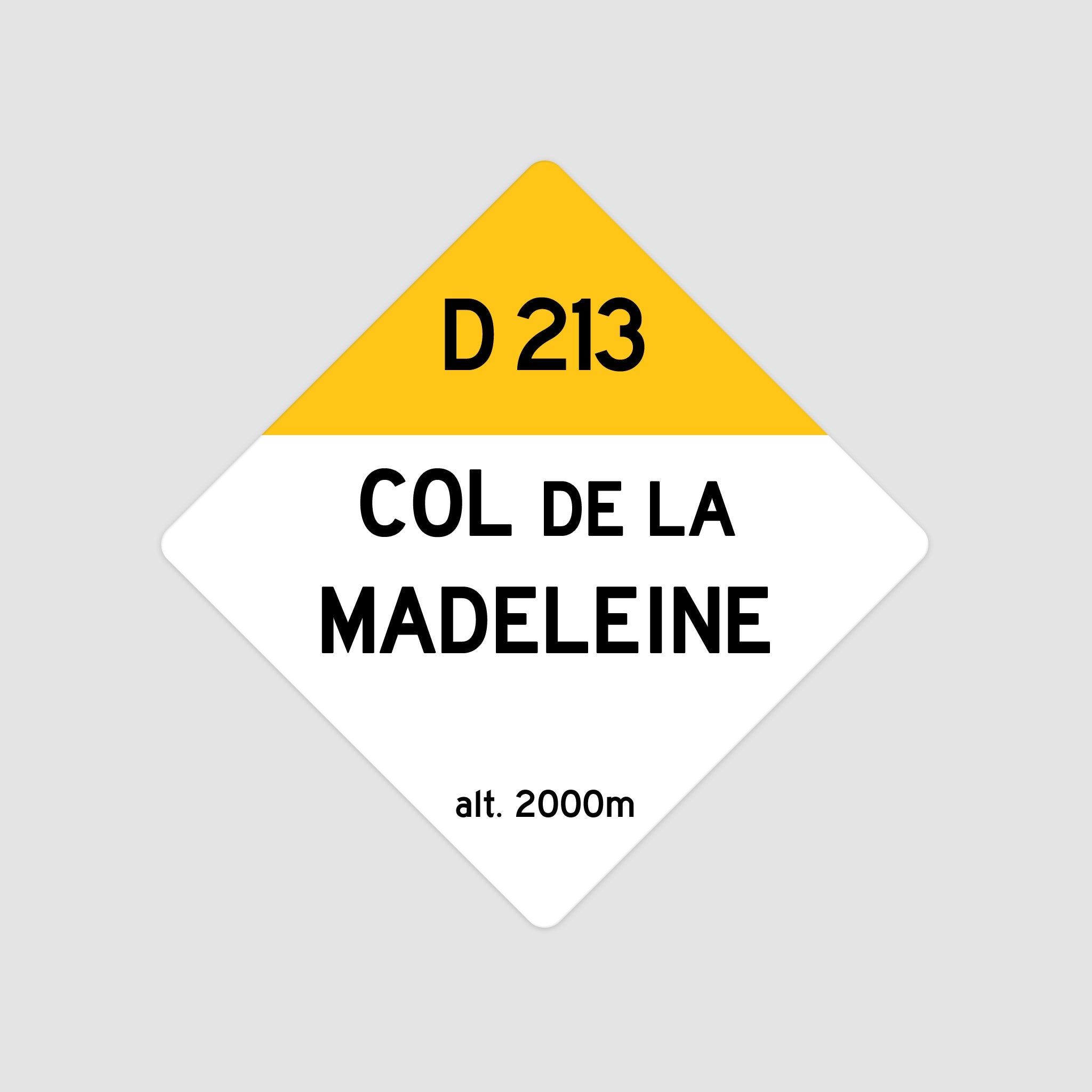 Col De La Madeleine D213 - Vintage Style Tour de France Cycling Diamond Sign - Gift for Cyclist, cycling sign, metal sign, biking sign,