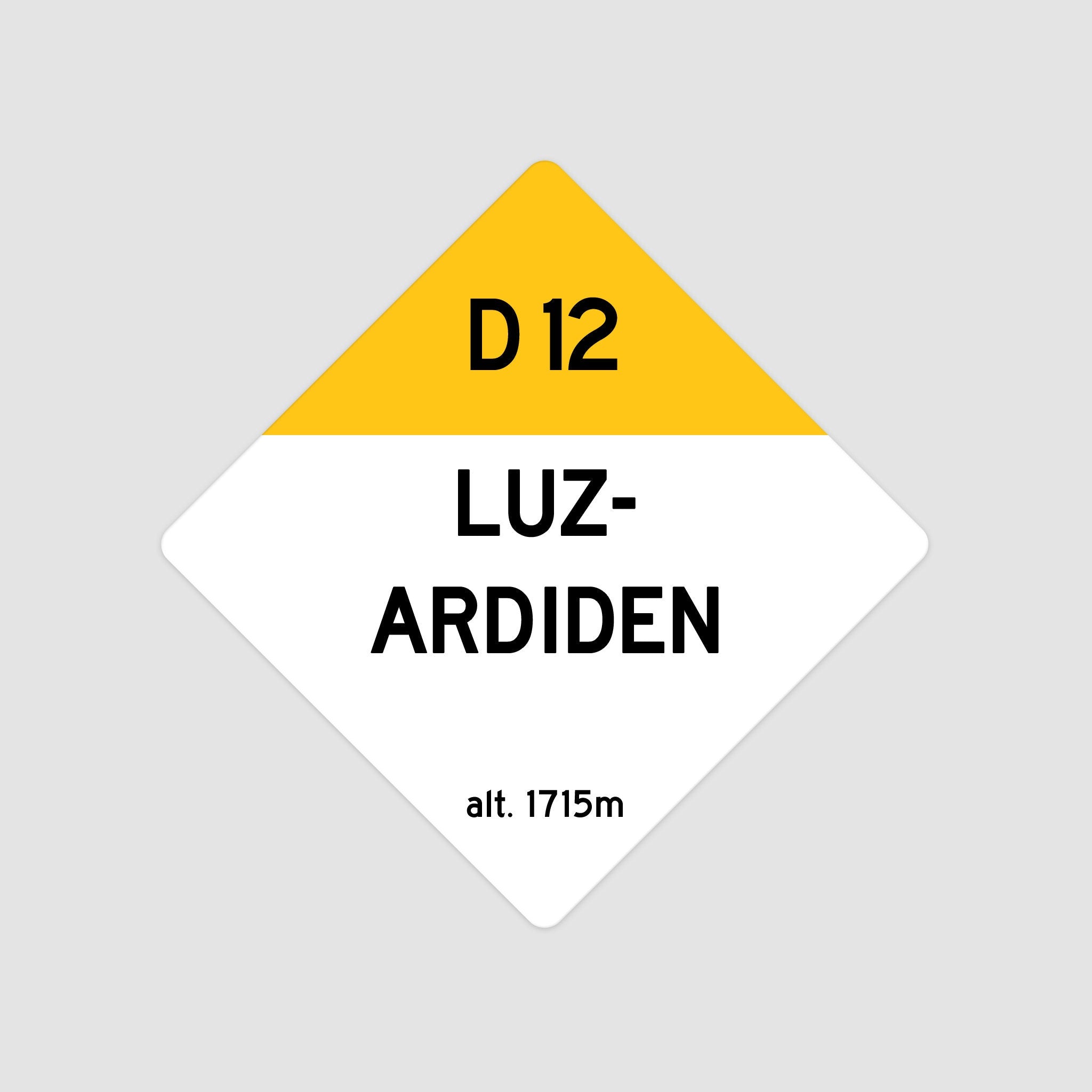 Luz-Ardiden D12 - Vintage Style Tour de France Cycling Diamond Sign - Gift for Cyclist, cycling sign, metal sign, biking sign,