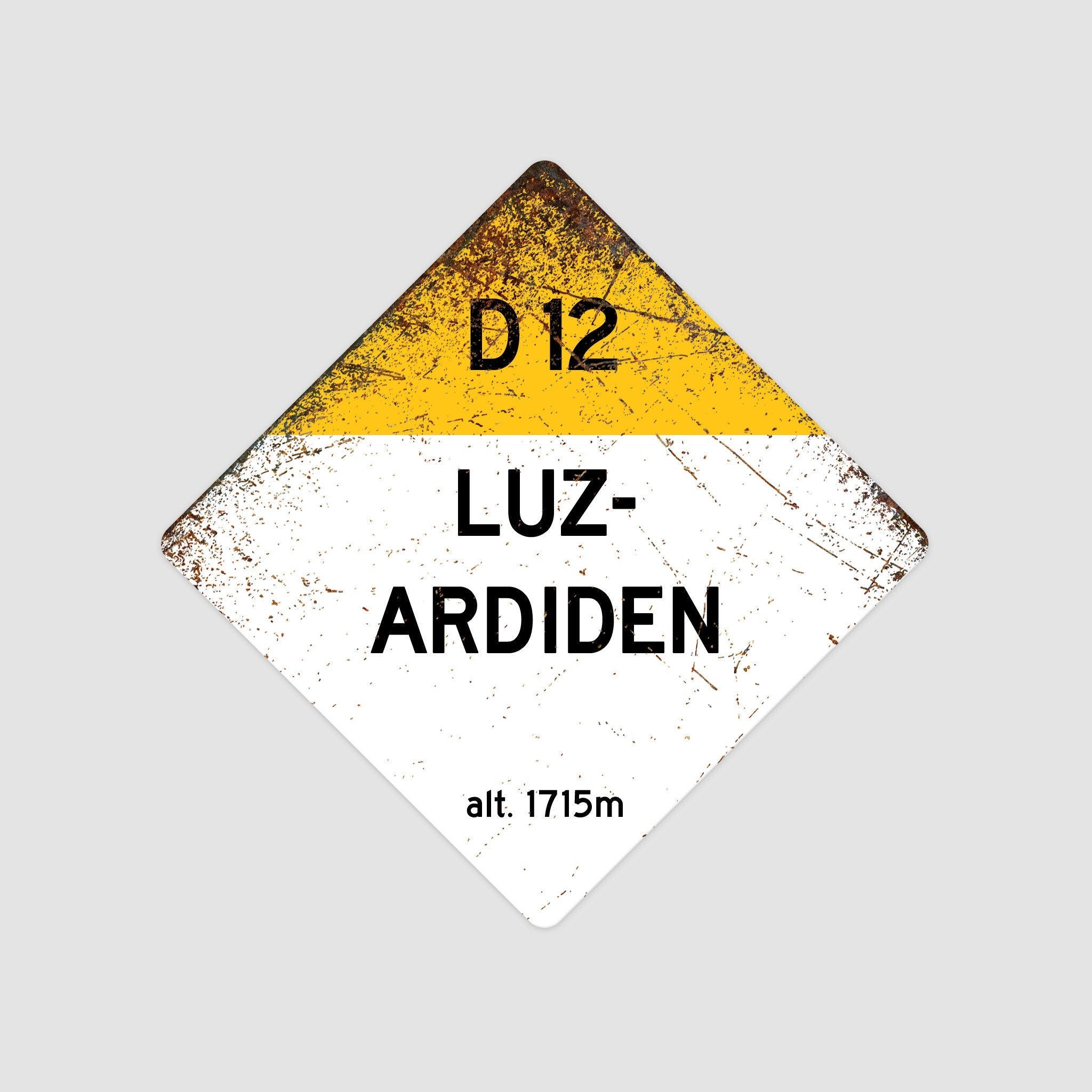 Luz-Ardiden D12 - Vintage Style Tour de France Cycling Diamond Sign - Gift for Cyclist, cycling sign, metal sign, biking sign,