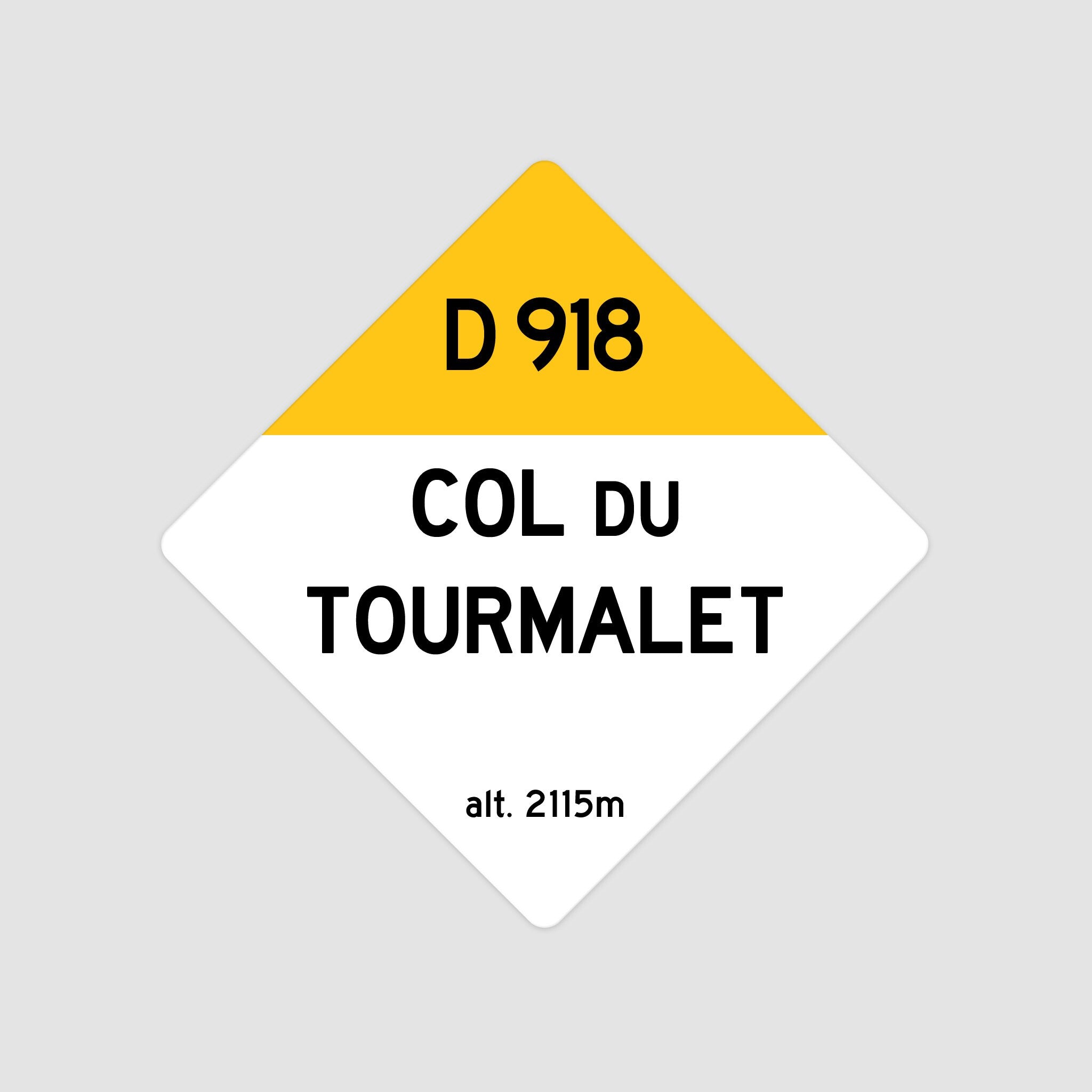 Col Du Tourmalet D918 - Vintage Style Tour de France Cycling Diamond Sign - Gift for Cyclist, cycling sign, metal sign, biking sign,