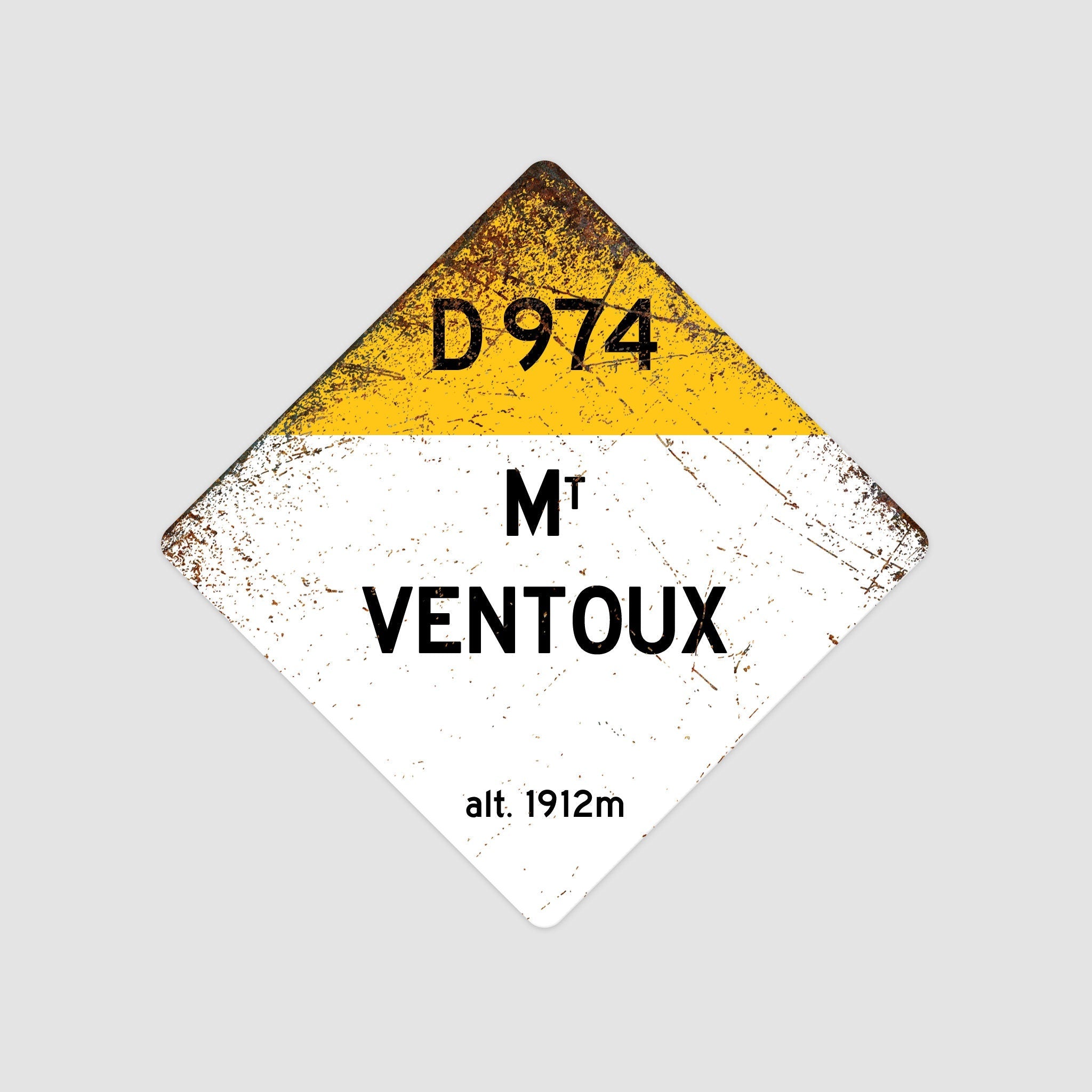 Mt. Ventoux D974 - Vintage Style Tour de France Cycling Diamond Sign - Gift for Cyclist, cycling sign, metal sign, biking sign,