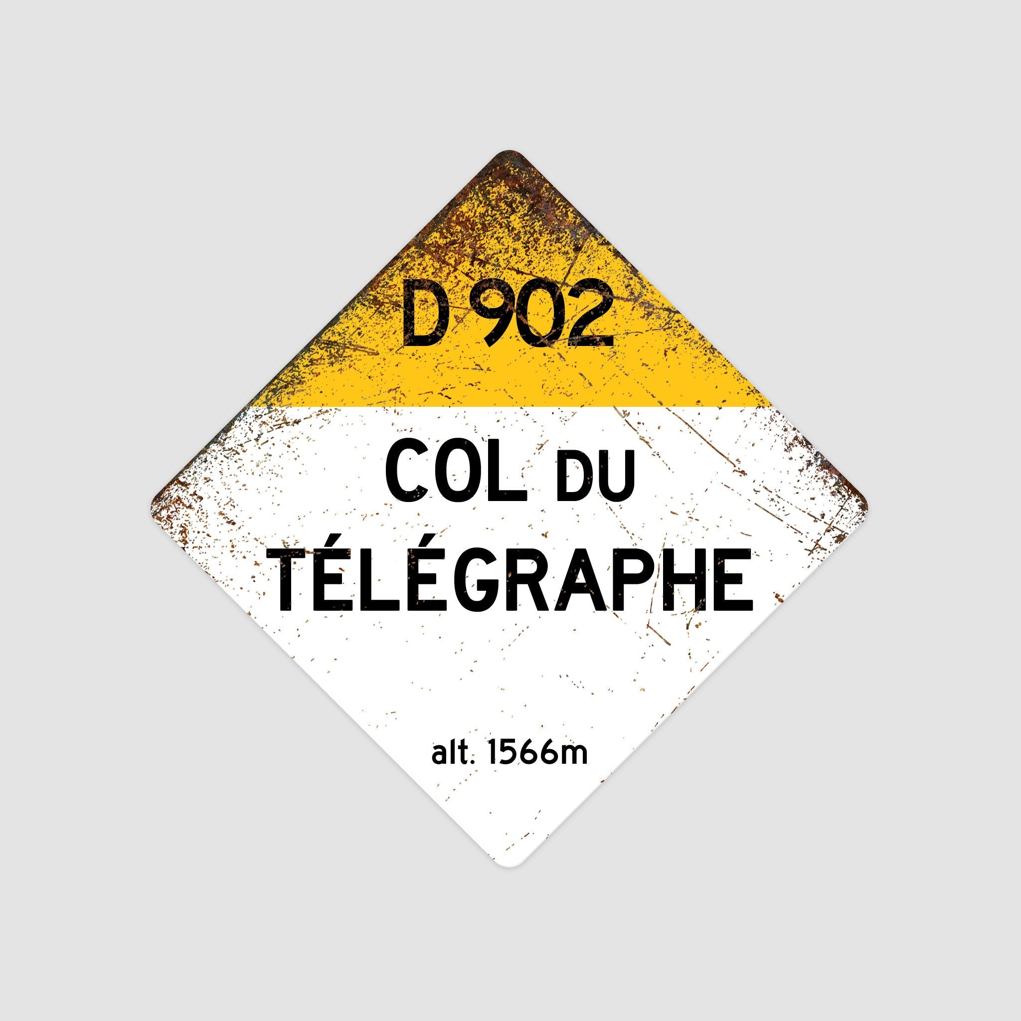 Col Du Telegraphe D902 - Vintage Style Tour de France Cycling Diamond Sign - Gift for Cyclist, cycling sign, metal sign, biking sign,