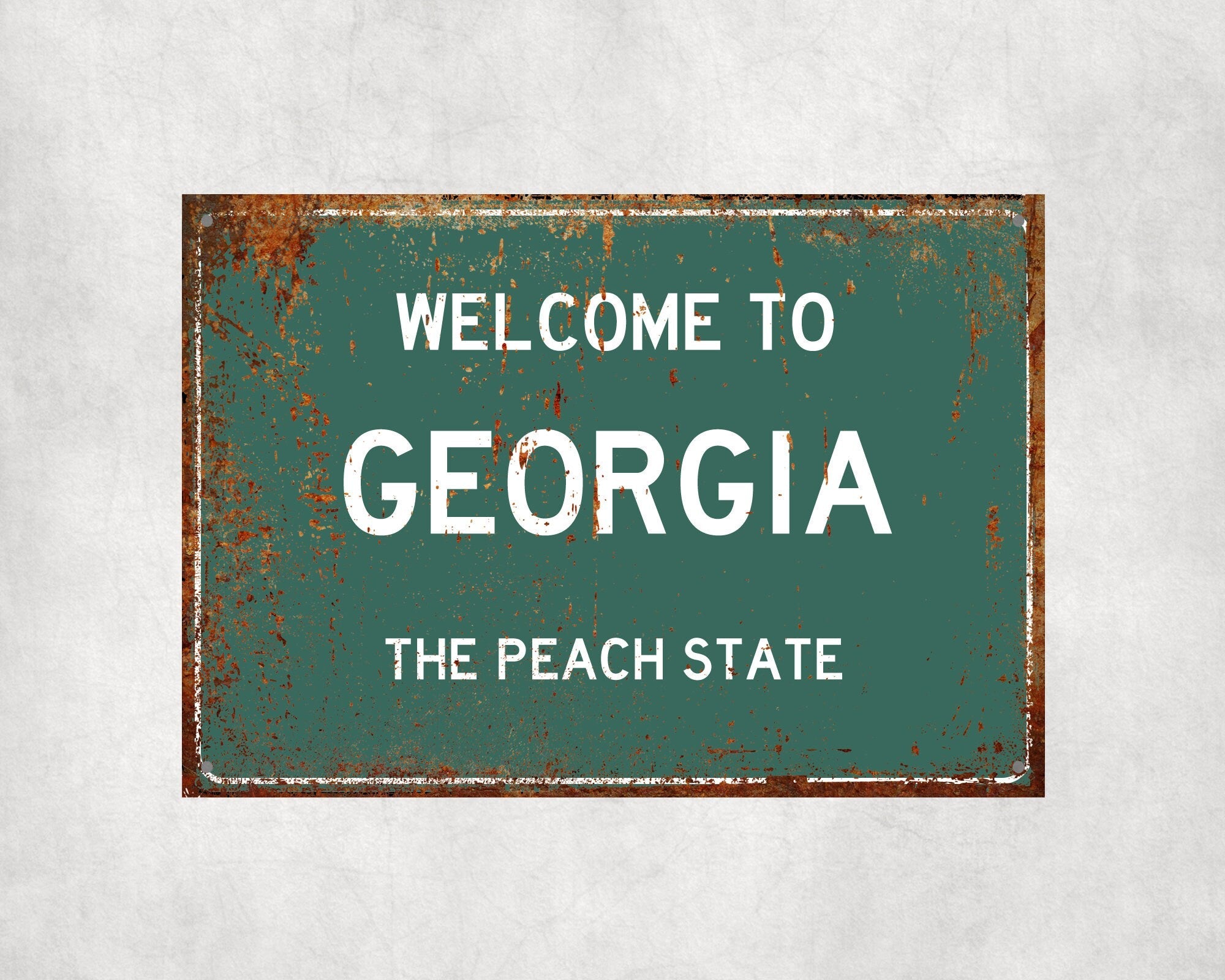 Welcome to Georgia Sign, Georgia Metal Sign, Georgia Gift, Georgia Gifts, Georgia Souvenir, Georgia Peach State