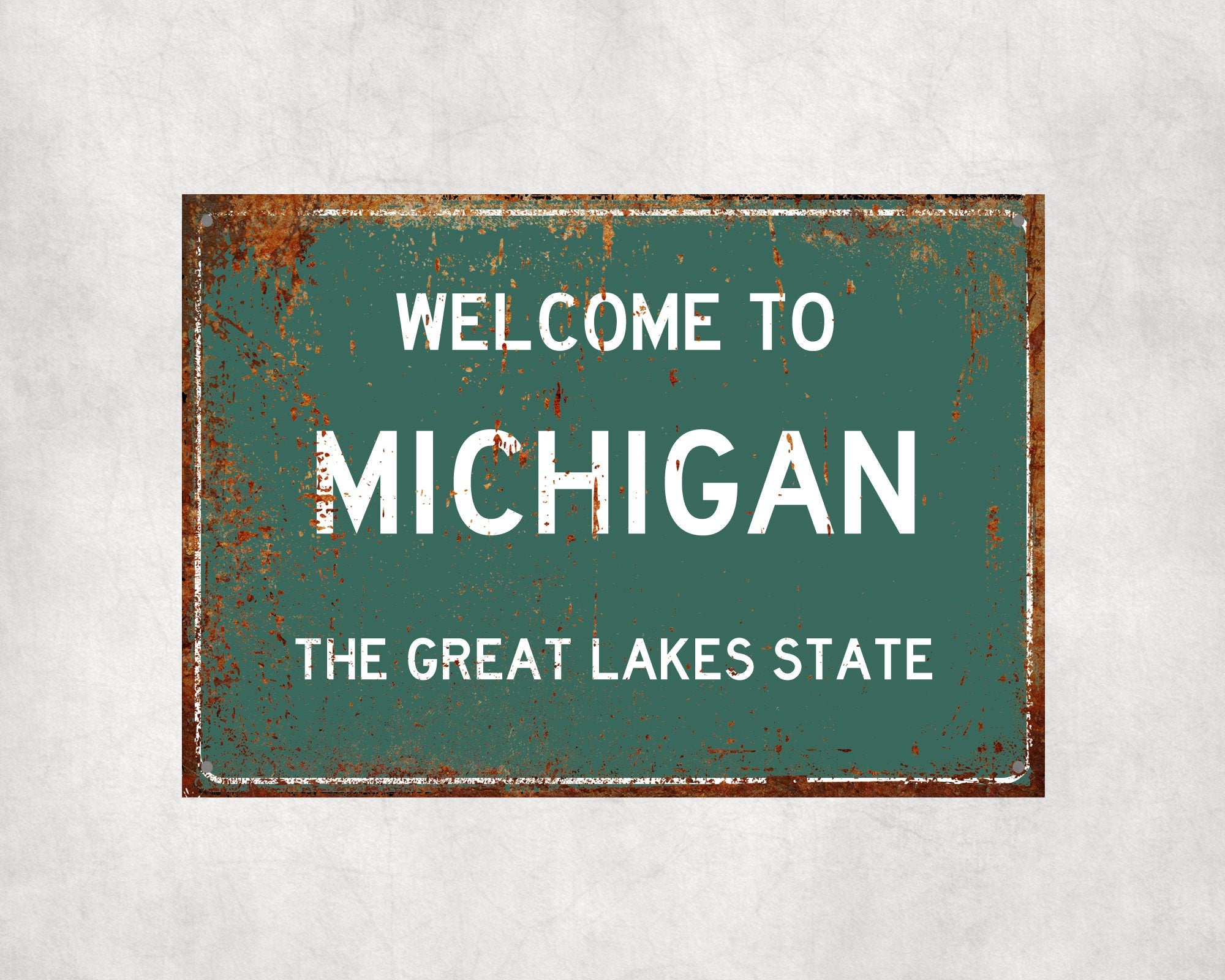 Welcome to Michigan Sign, Michigan Metal Sign, Michigan Gift, Michigan Gifts, Michigan Souvenir, Michigan Great Lakes State