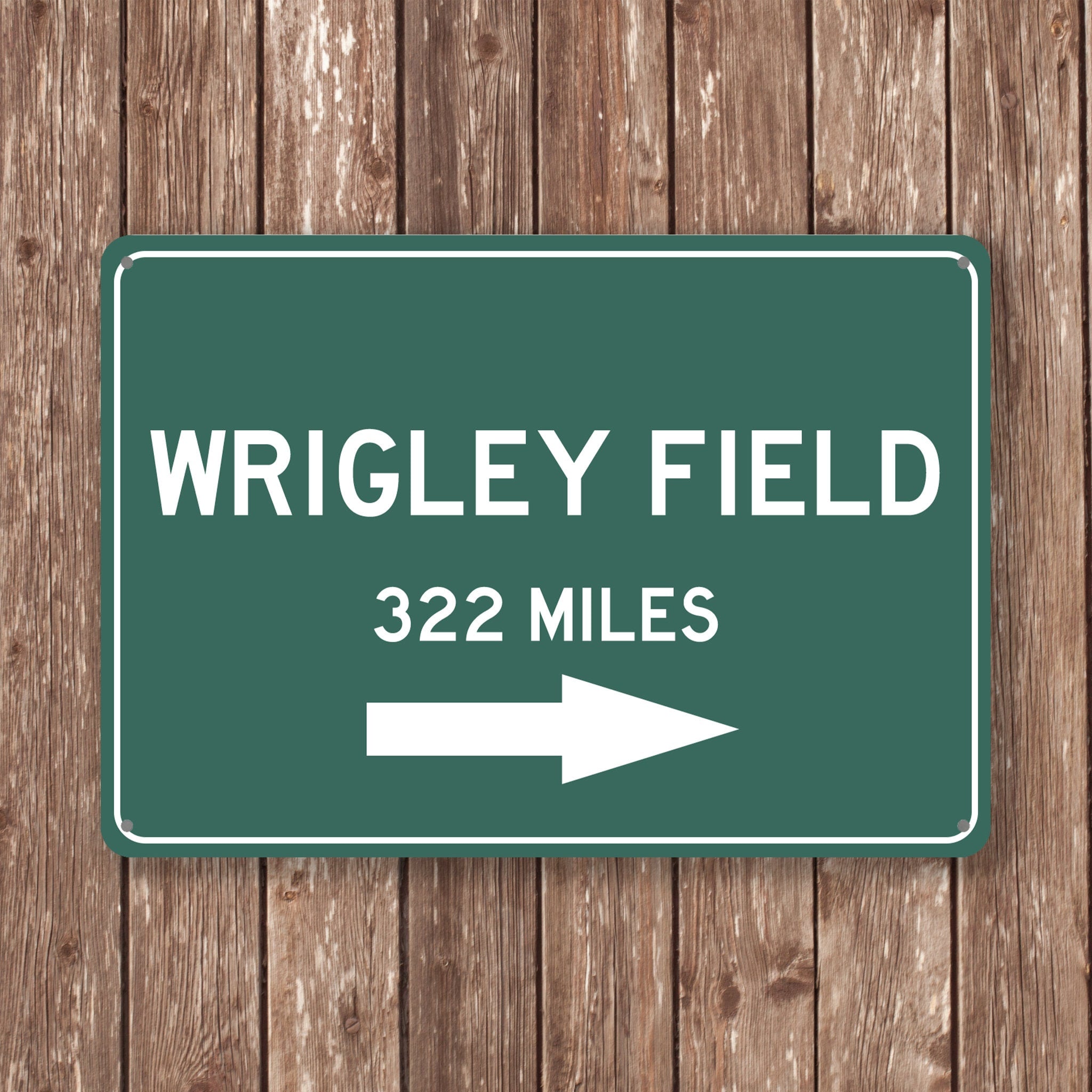 PERSONALIZED WRIGLEY FIELD Distance Sign, Wrigley Field Stadium, Wrigley Field Miles, Chicago Sign, Chicago gift, Chicago Souvenir