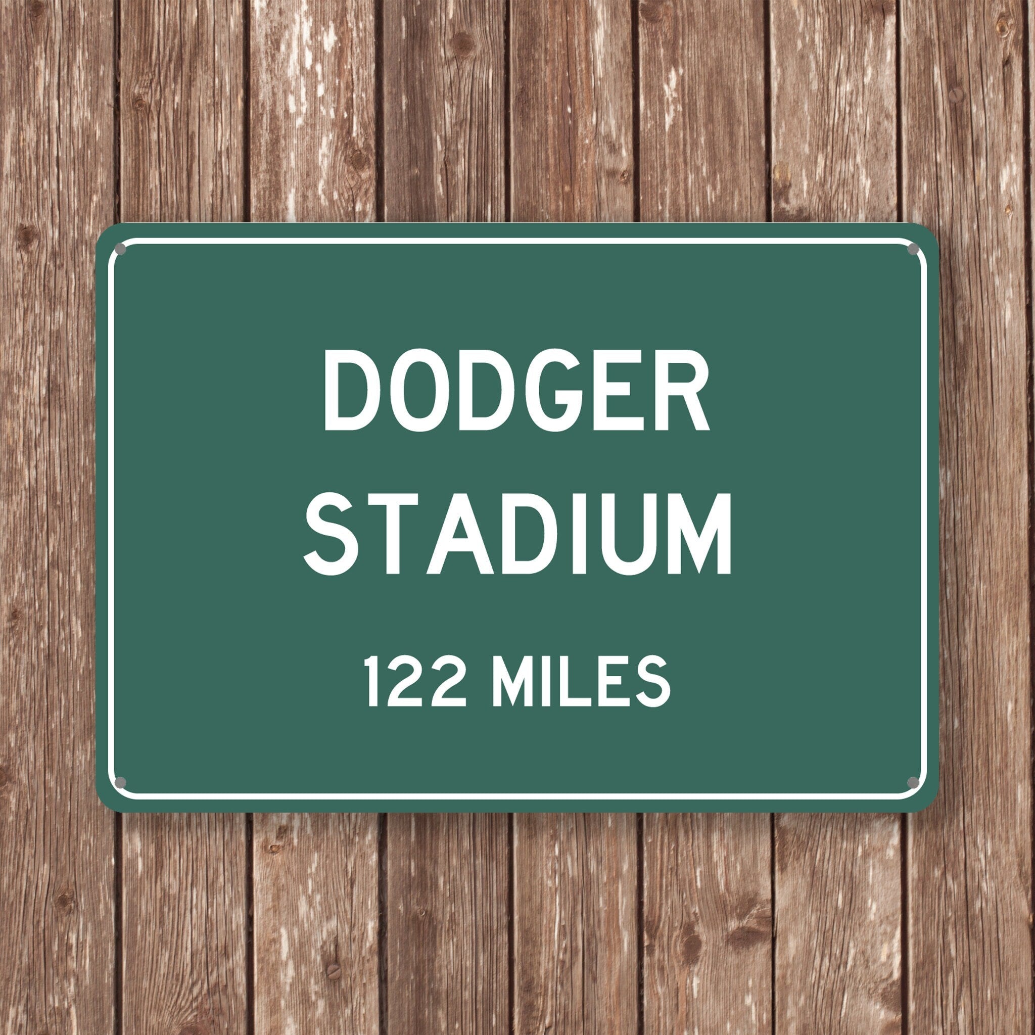 PERSONALIZED DODGER STADIUM Distance Sign, Dodger Stadium, Dodger Stadium Miles, Los Angeles Sign, Los Angeles gift, Los Angeles Souvenir