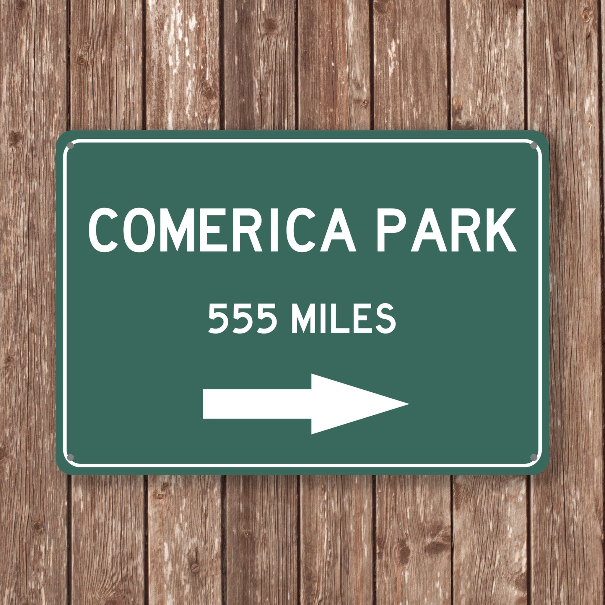 PERSONALIZED COMERICA PARK Distance Sign, Comerica Park Stadium, Comerica Park Stadium Miles, Detroit Sign, Detroit gift, Detroit Souvenir