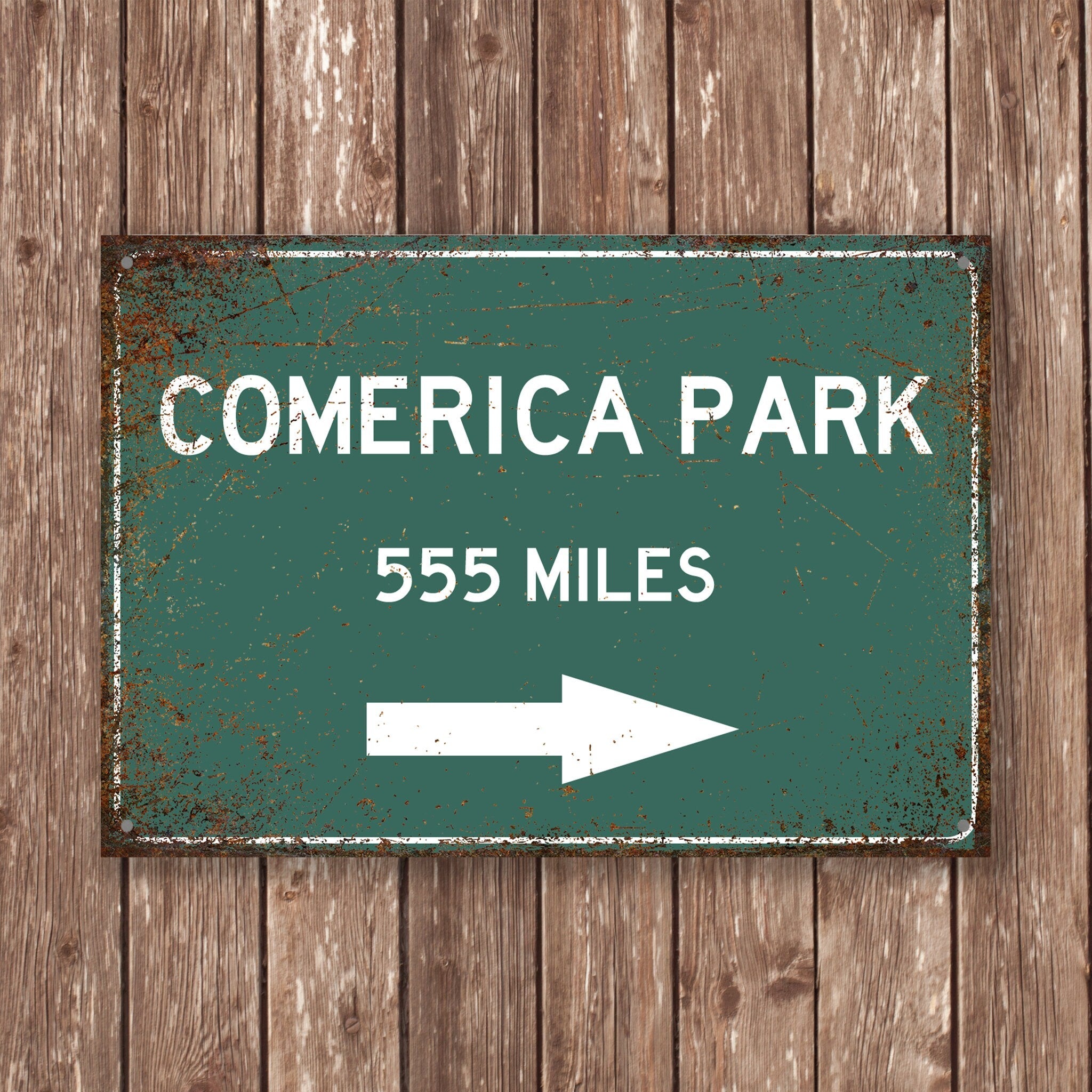 PERSONALIZED COMERICA PARK Distance Sign, Comerica Park Stadium, Comerica Park Stadium Miles, Detroit Sign, Detroit gift, Detroit Souvenir