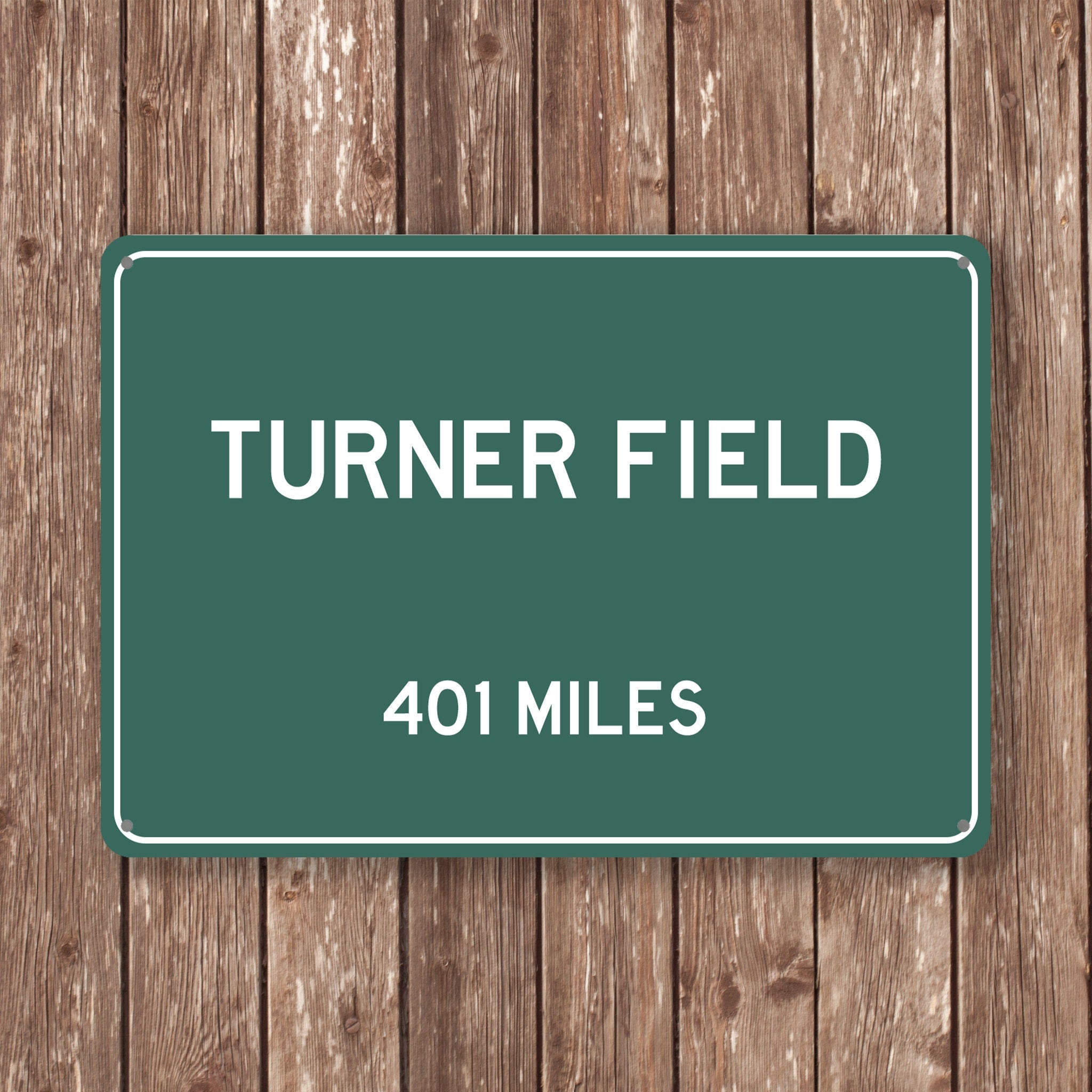 PERSONALIZED TURNER FIELD Distance Sign, Turner Field Stadium, Turner Field Miles, Atlanta Sign, Atlanta gift, Atlanta Souvenir