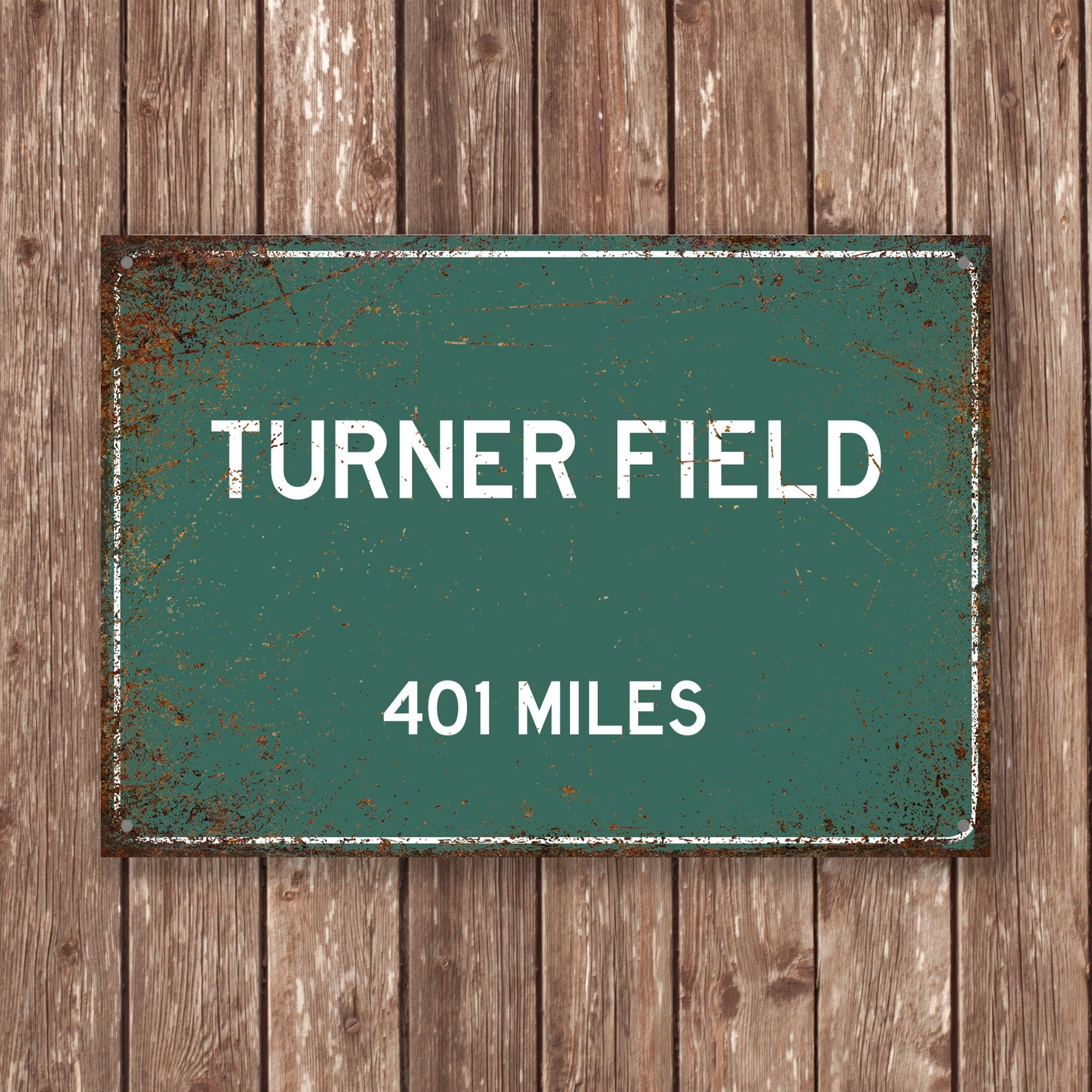 PERSONALIZED TURNER FIELD Distance Sign, Turner Field Stadium, Turner Field Miles, Atlanta Sign, Atlanta gift, Atlanta Souvenir