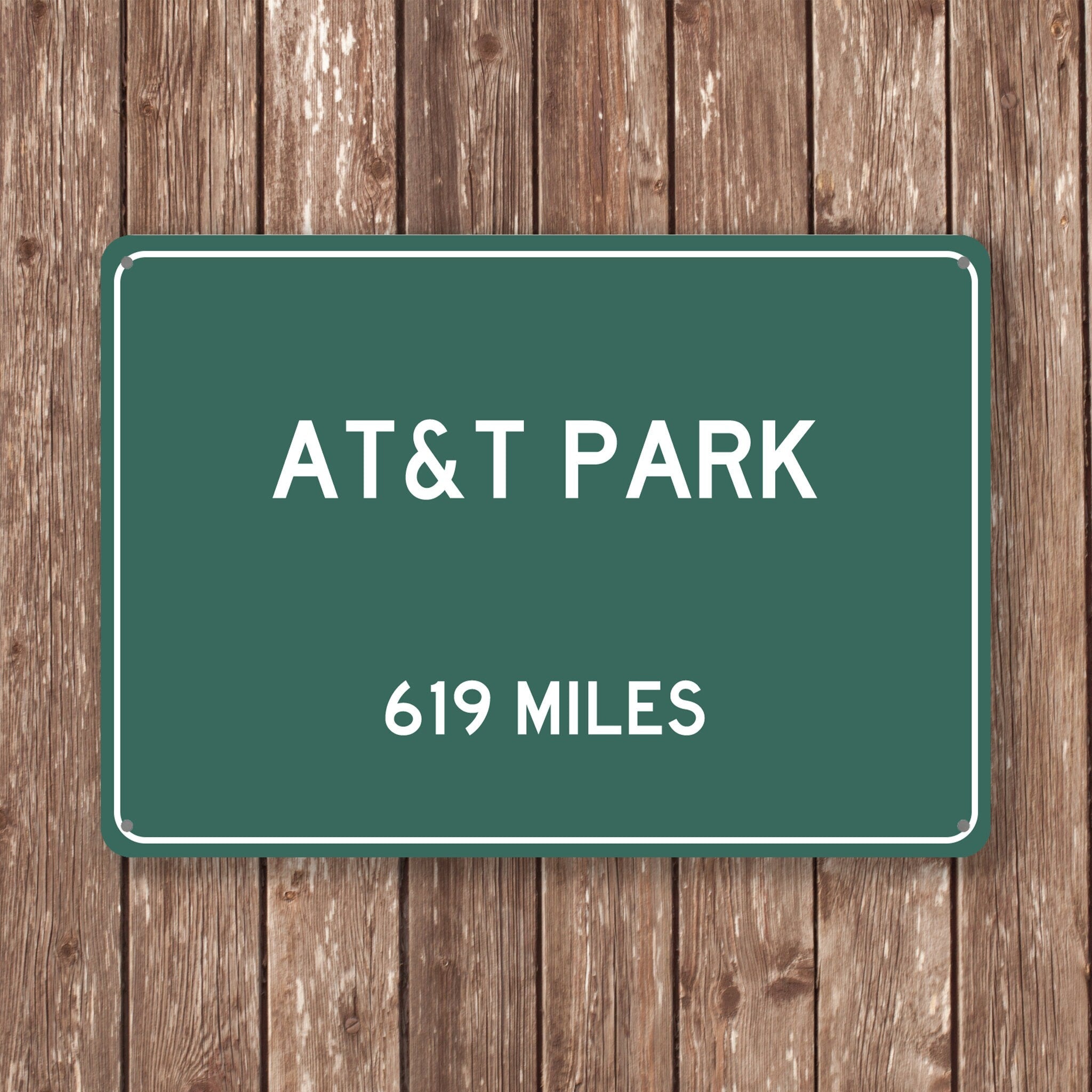 PERSONALIZED AT&T PARK Distance Sign, At and T Park, At and T Miles, San Francisco Sign, San Francisco gift, San Francisco Souvenir