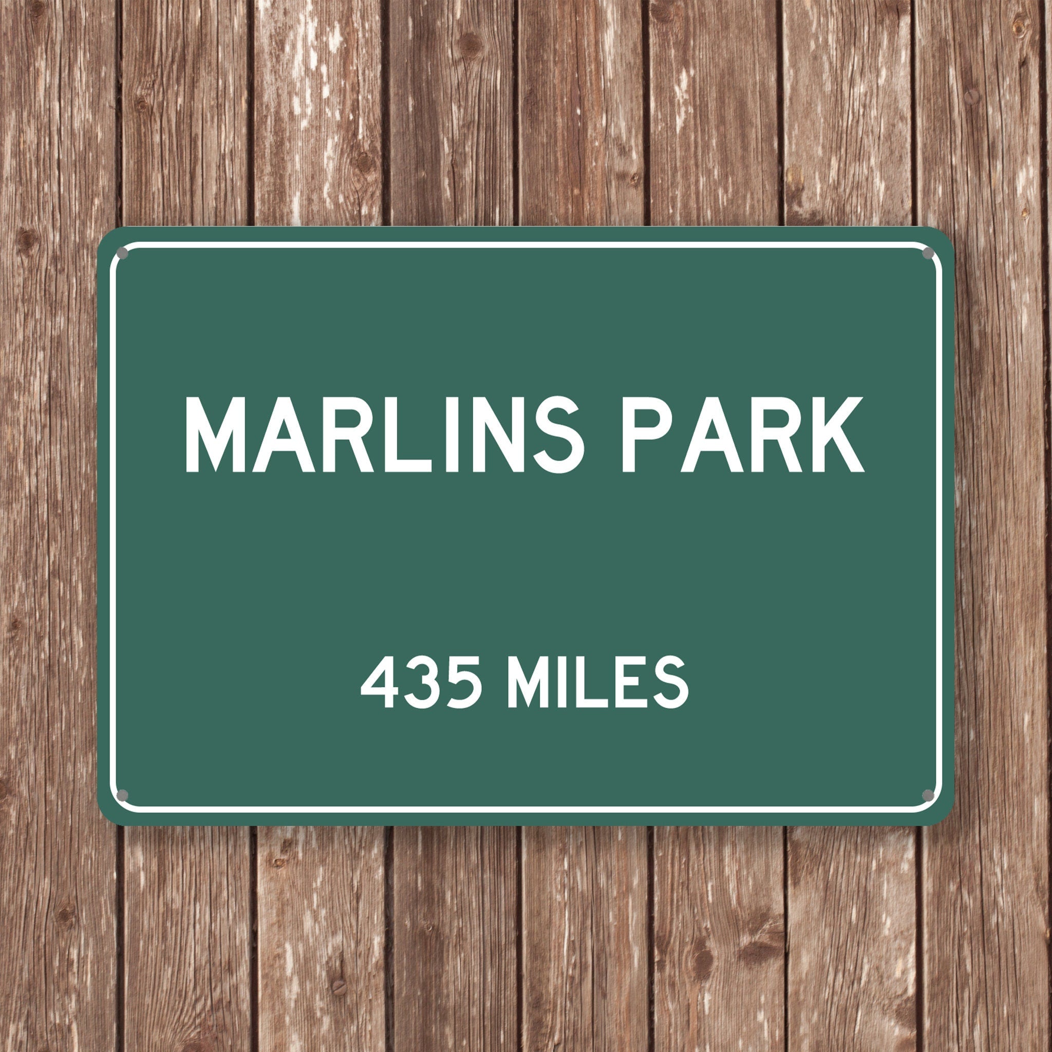 PERSONALIZED MARLINS PARK Distance Sign, Marlins Park Sign, Marlins Park Miles, Miami Sign, Miami gift, Miami Souvenir