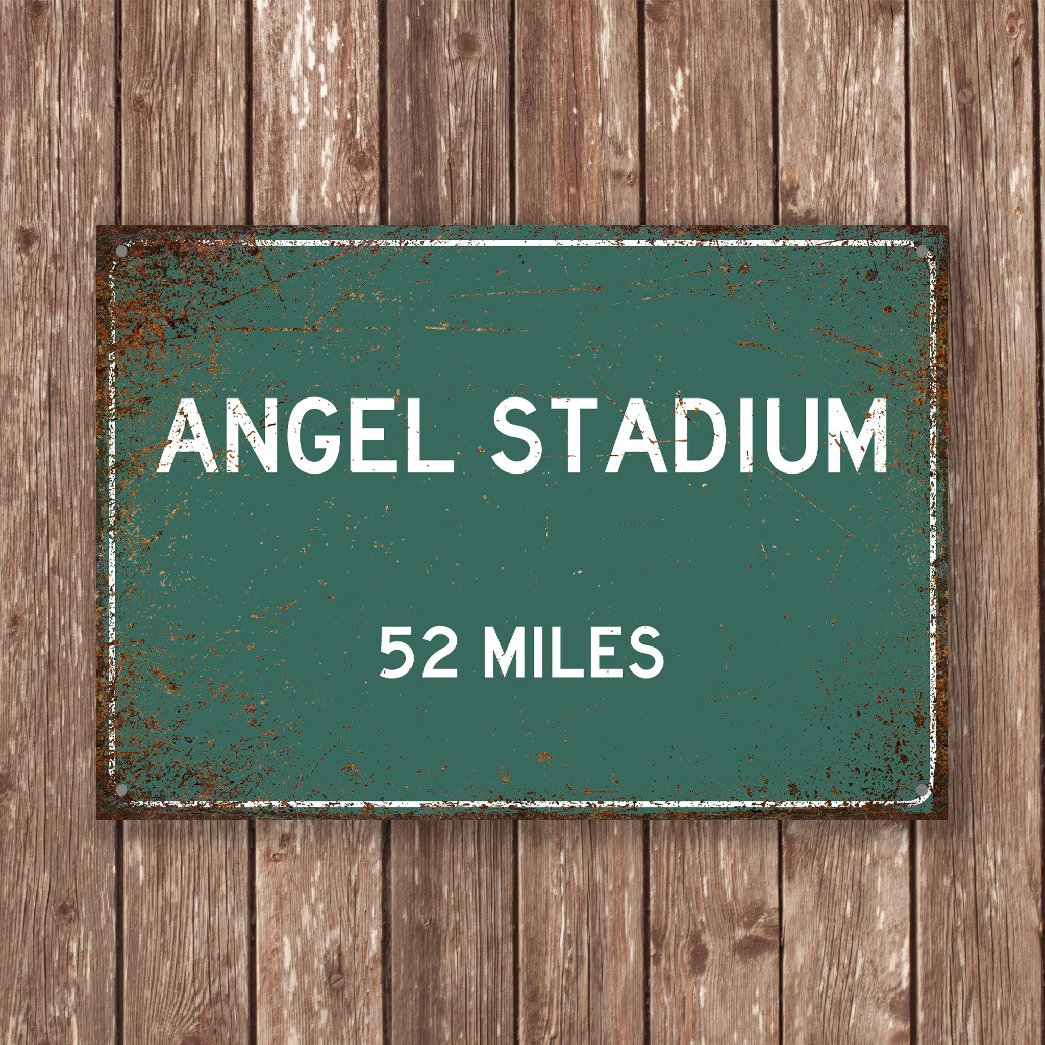 PERSONALIZED ANGEL STADIUM Distance Sign, Angel Stadium Sign, Angel Stadium Miles, Anaheim Sign, California gift, Anaheim Souvenir