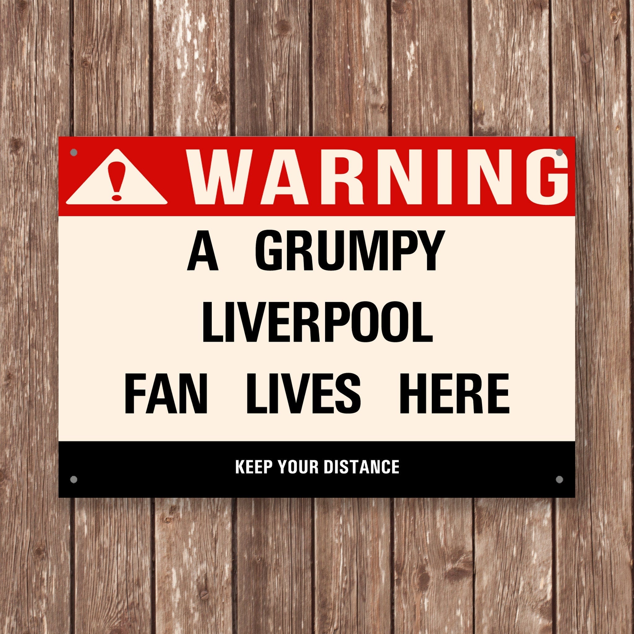 Grumpy LIVERPOOL Fan Metal Sign - Vintage Retro Man Cave Decor, Funny Retro Plaque for Home Bar, Shed or Garage