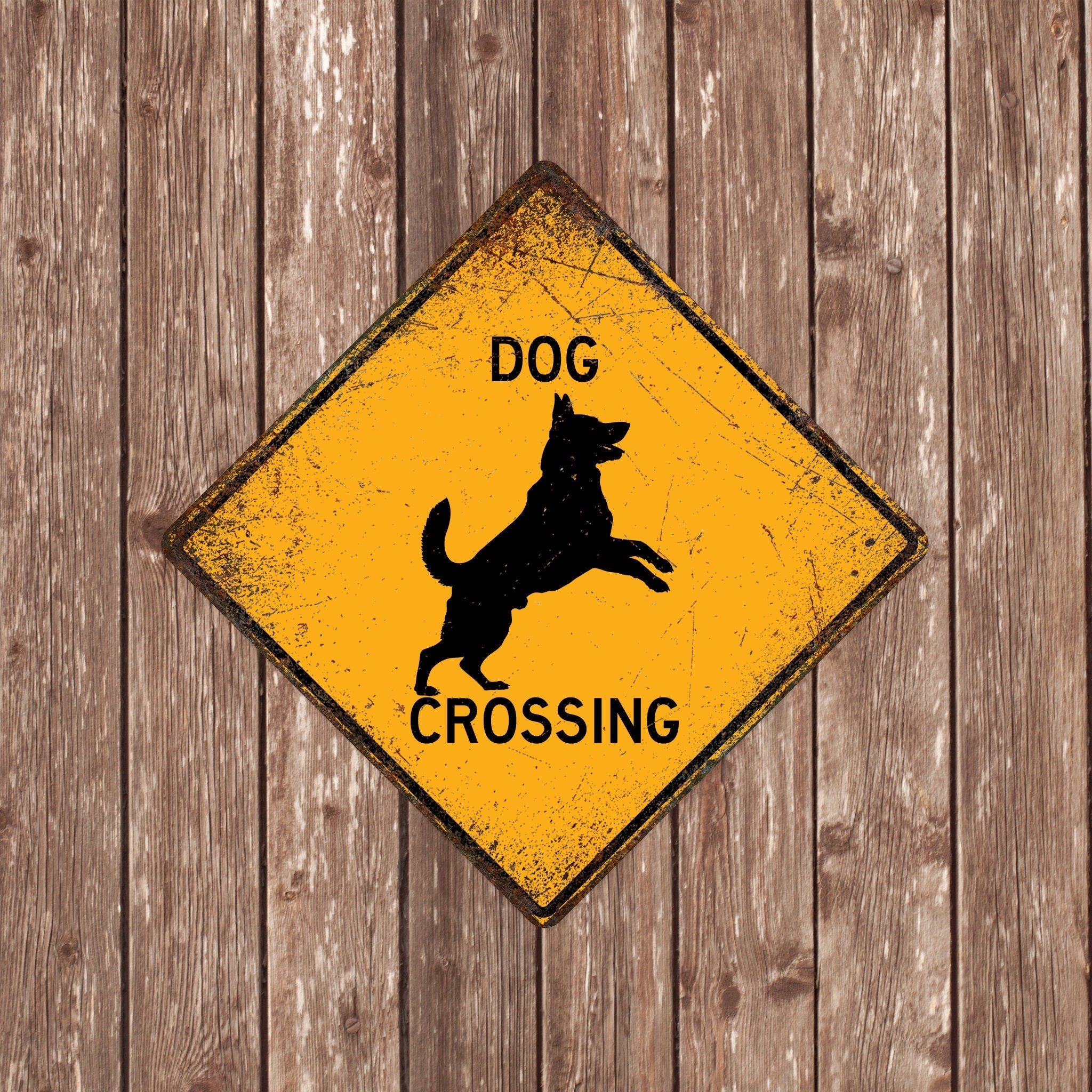 DOG CROSSING SIGN - Dog Crossing Signs, Dogs, Warning Dog Crossing, Dog Signs, Dog Decor, Dog Xing, Yellow Sign, Dogs Crossing sign