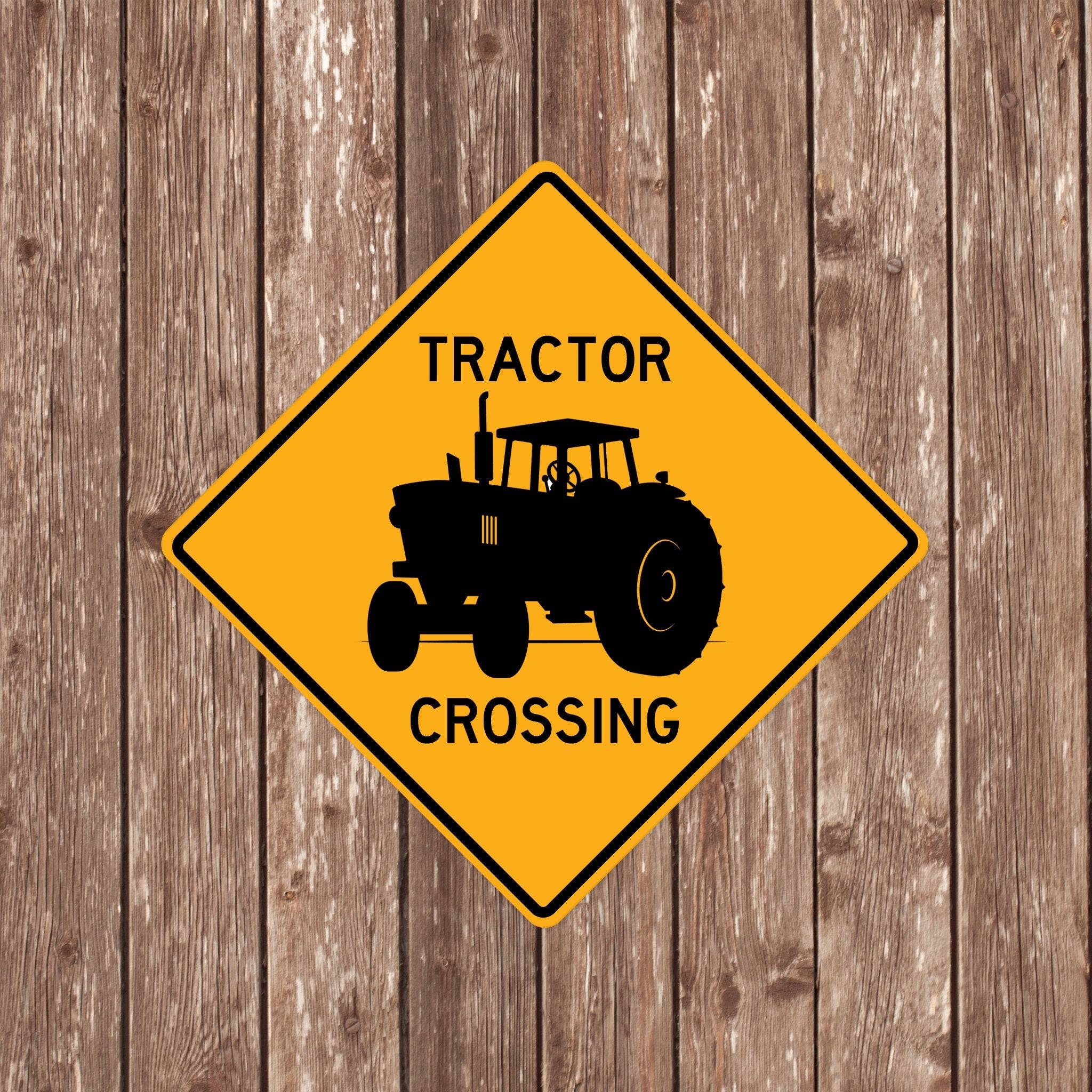 Tractor CROSSING SIGN - Tractor Crossing Signs, Tractors, Warning Tractor Crossing, Tractor Signs, Tractor Decor, Tractor Xing, Yellow Sign,