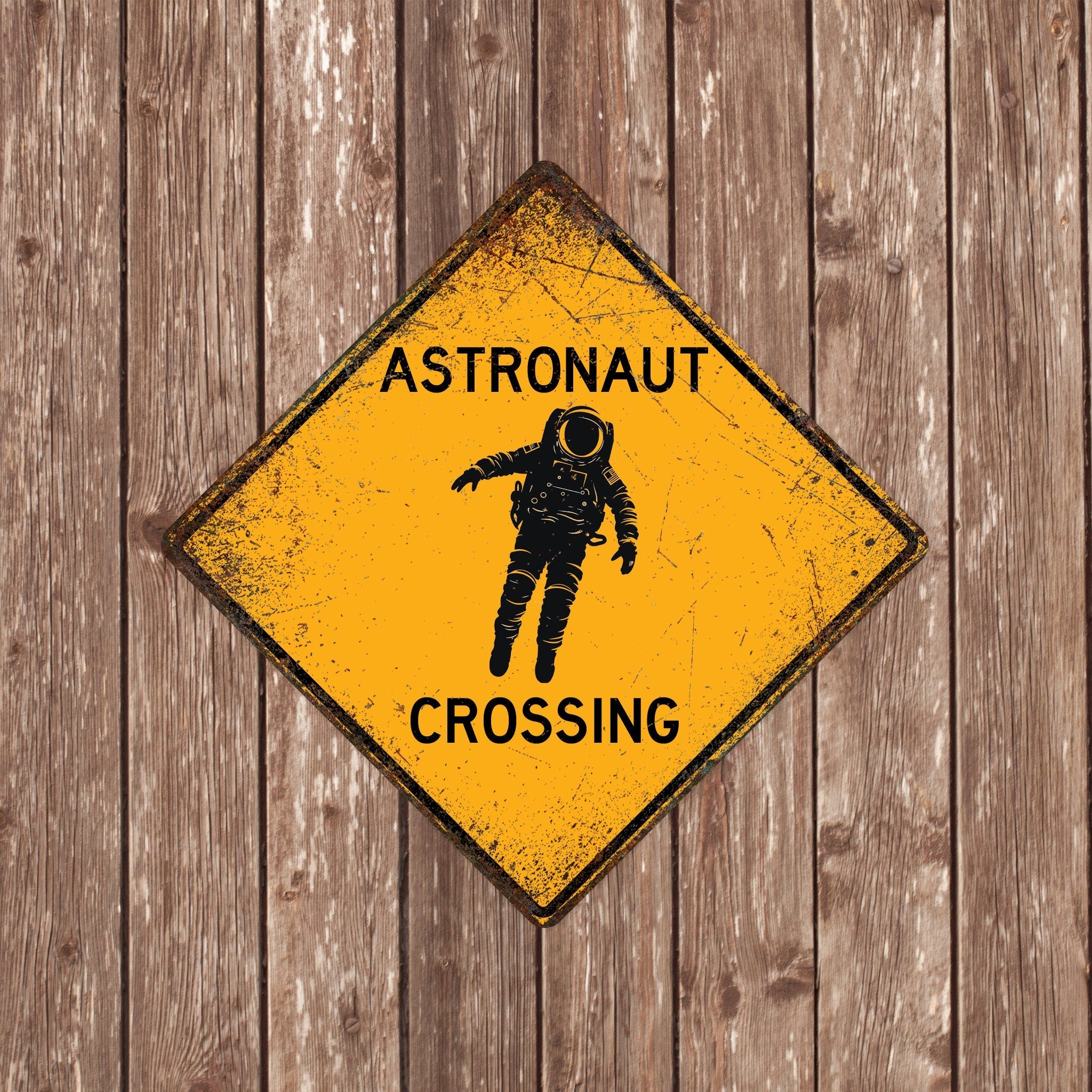 ASTRONAUT CROSSING SIGN - Astronaut Crossing Signs, Astronauts, Warning Astronaut Crossing, Astronaut Signs, Astronaut Decor, Astronaut Xing