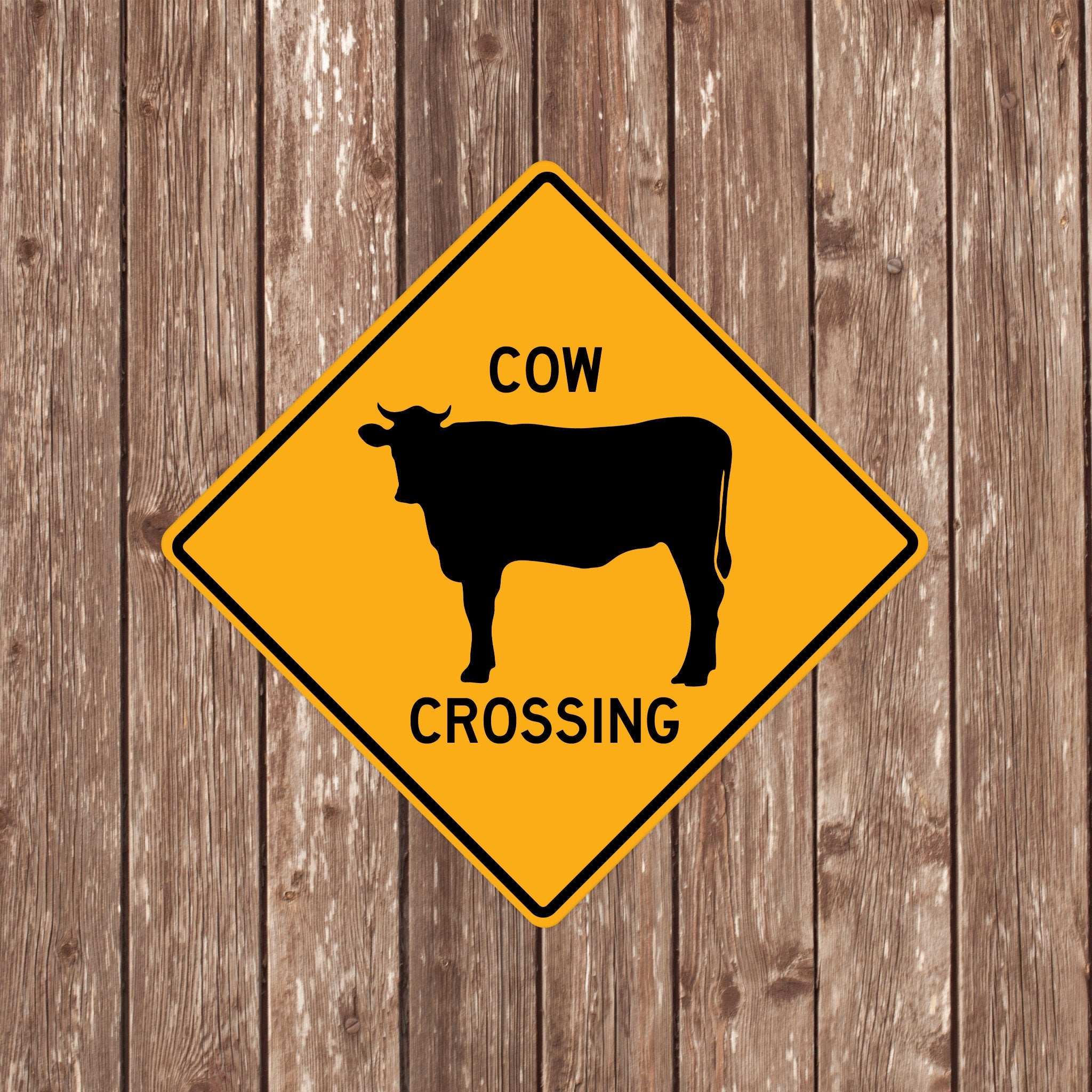 COW CROSSING SIGN - Cow Crossing Signs, Cows, Warning Cow Crossing, Cow Signs, Cow Decor, Cow Xing, Yellow Sign, Cows Crossing sign