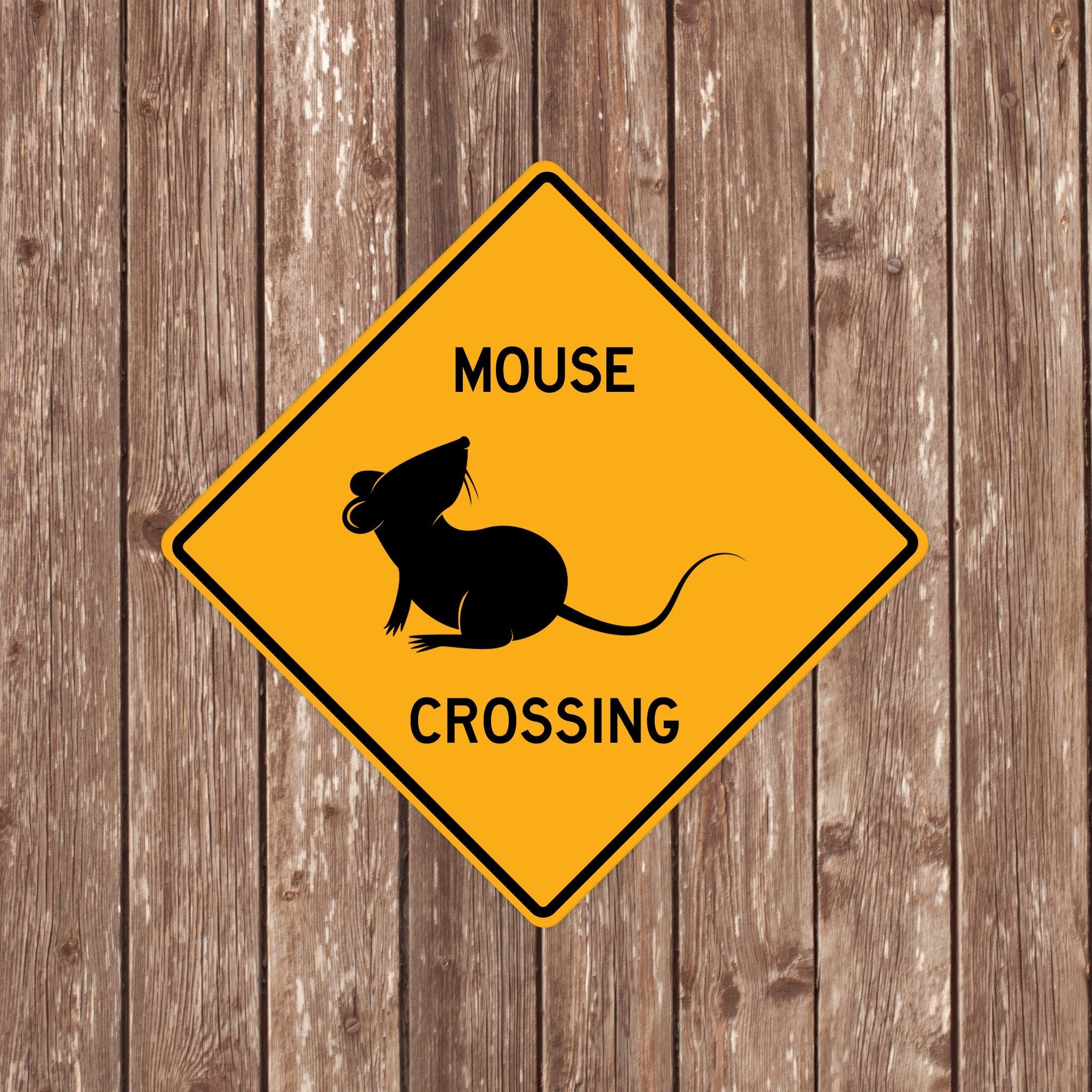 MOUSE CROSSING SIGN - Mouse Crossing Signs, Mouses, Warning Mouse Crossing, Mouse Signs, Mouse Decor, Mouse Xing,Yellow Sign,Mouses Crossing