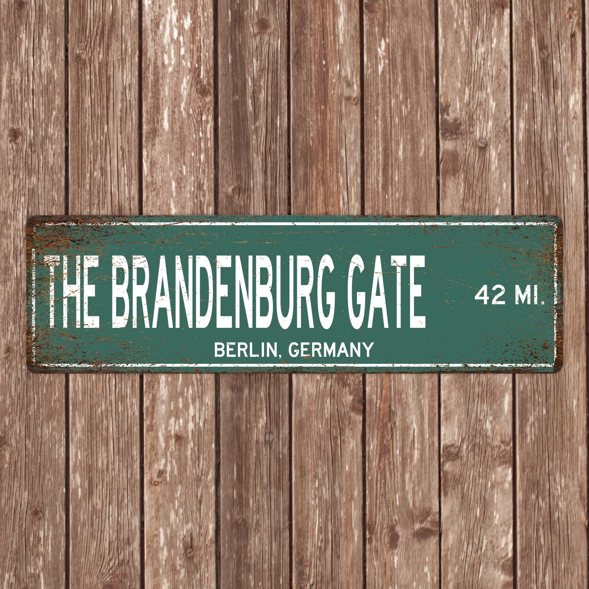 PERSONALIZED BRANDENBURG GATE Sign, The Brandenburg Gate Distance Sign, Germany Gift, Berlin Gifts, Brandenburg Gate Souvenir