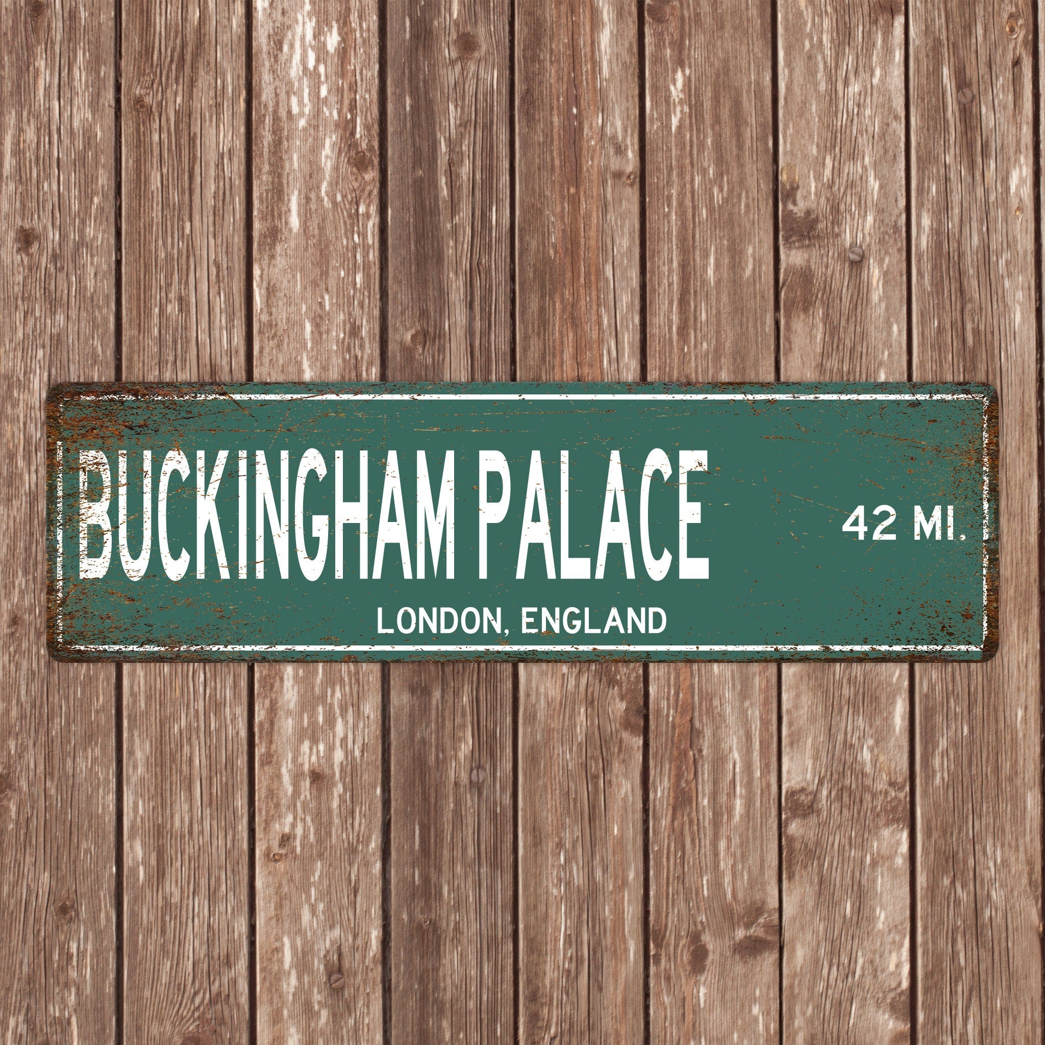 PERSONALIZED BUCKINGHAM PALACE Sign, Buckingham Palace Distance Sign, England Gift, Londons Gifts, Buckingham Palace Souvenir