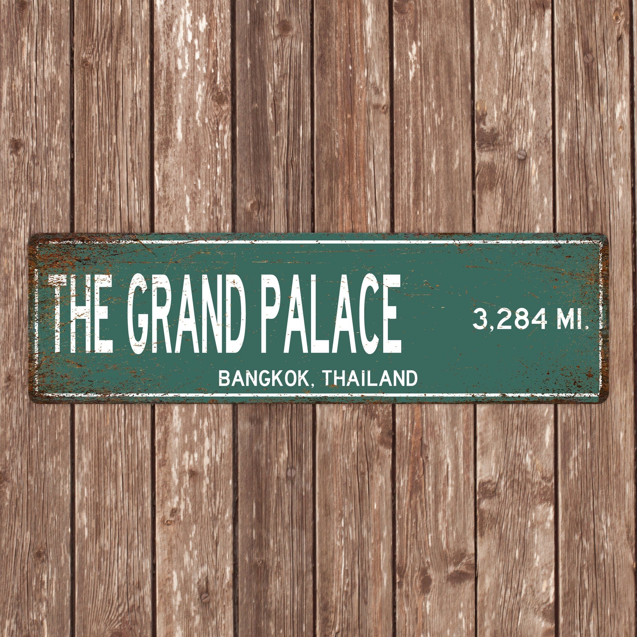 PERSONALIZED The GRAND PALACE Sign, The Grand Palace Distance Sign, Thailand Gift, Bangkok Gifts, The Grand Palace Souvenir