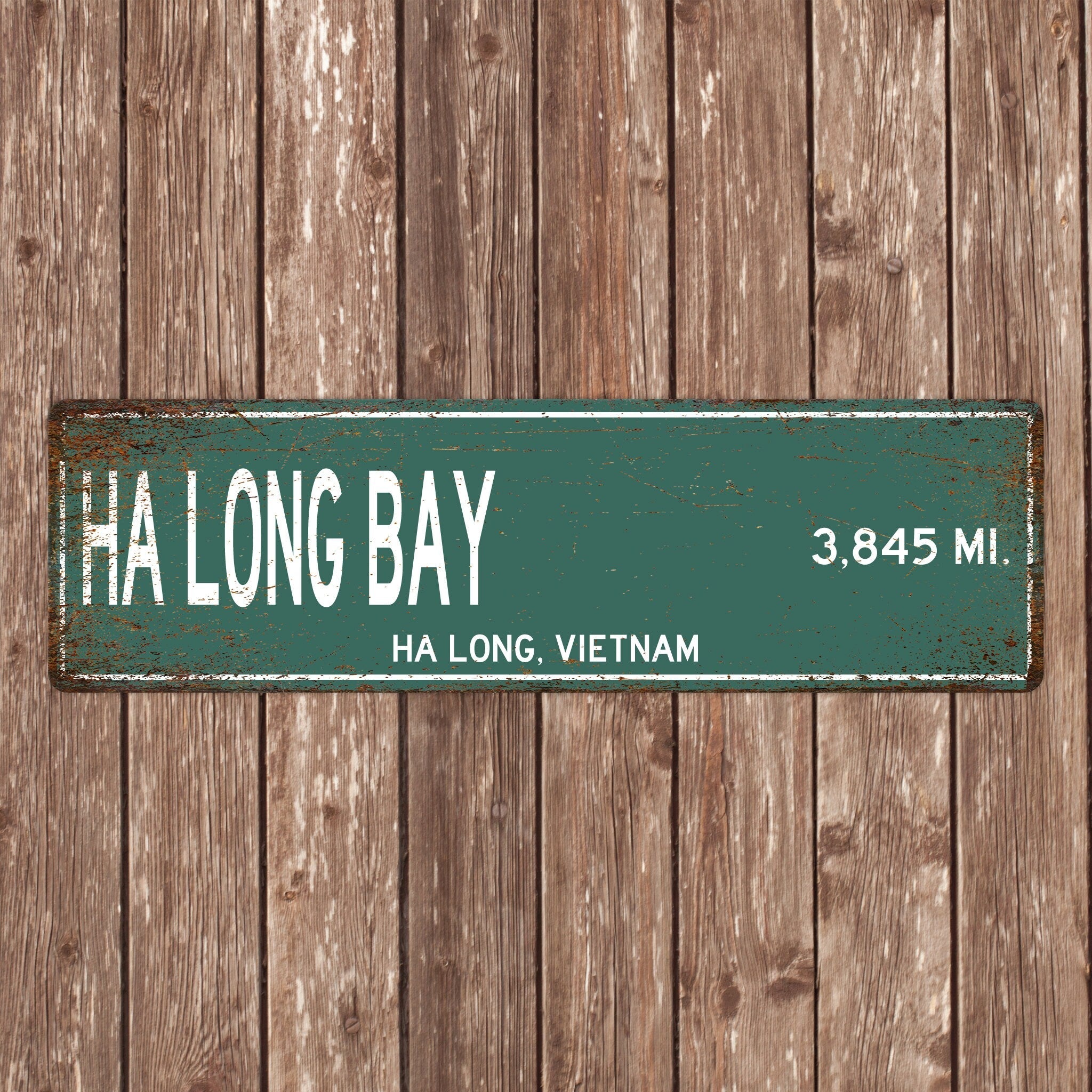 PERSONALIZED HA LONG Bay Sign, Ha Long Bay Distance Sign, Vietnam Gift, Ha Long Gifts, Ha Long Bay Souvenir