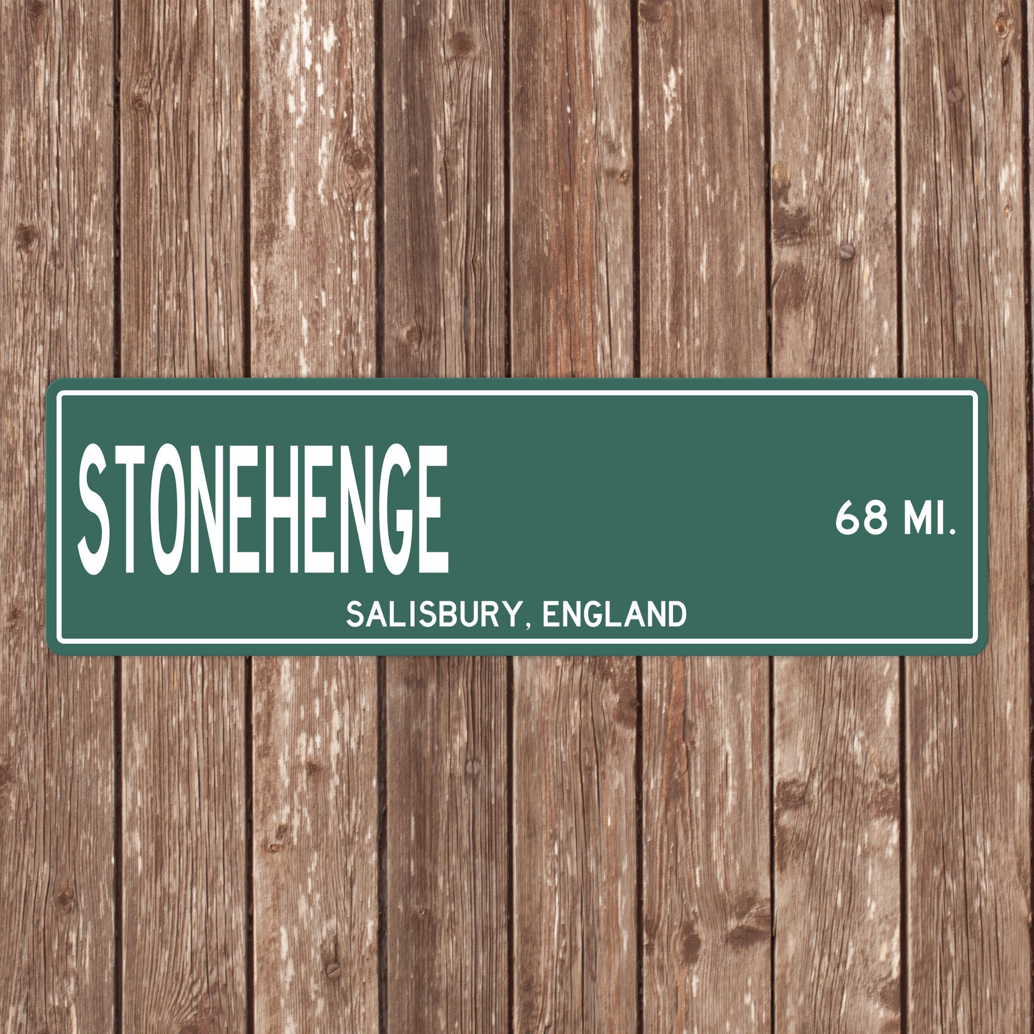 PERSONALIZED STONEHENGE Sign, Stonehenge Distance Sign, England Gift, Salisbury Gifts, Stonehenge Souvenir