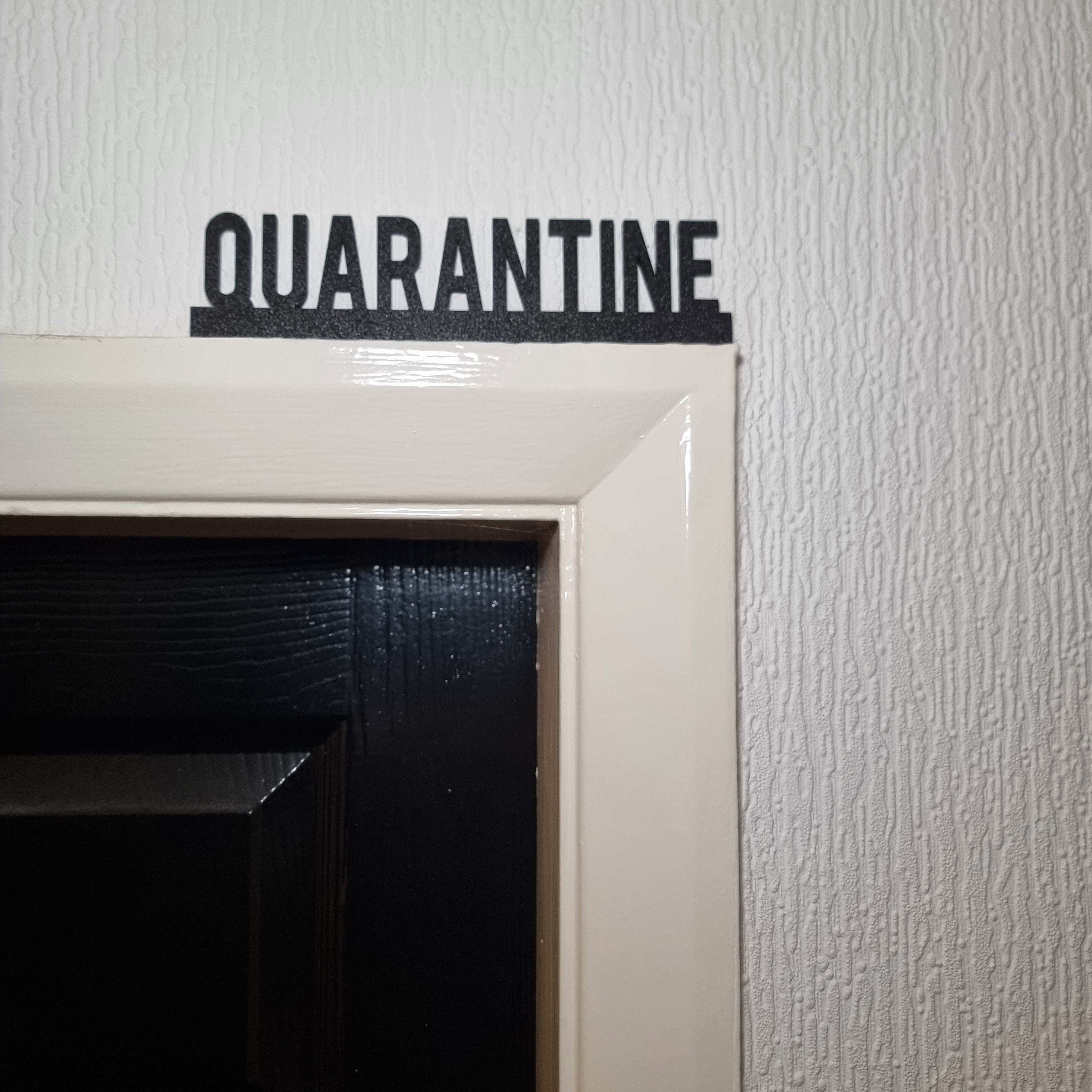 Quarantine Door topper, shelf decor, wall decor, quirky home interior decor, quirky gift, door decoration