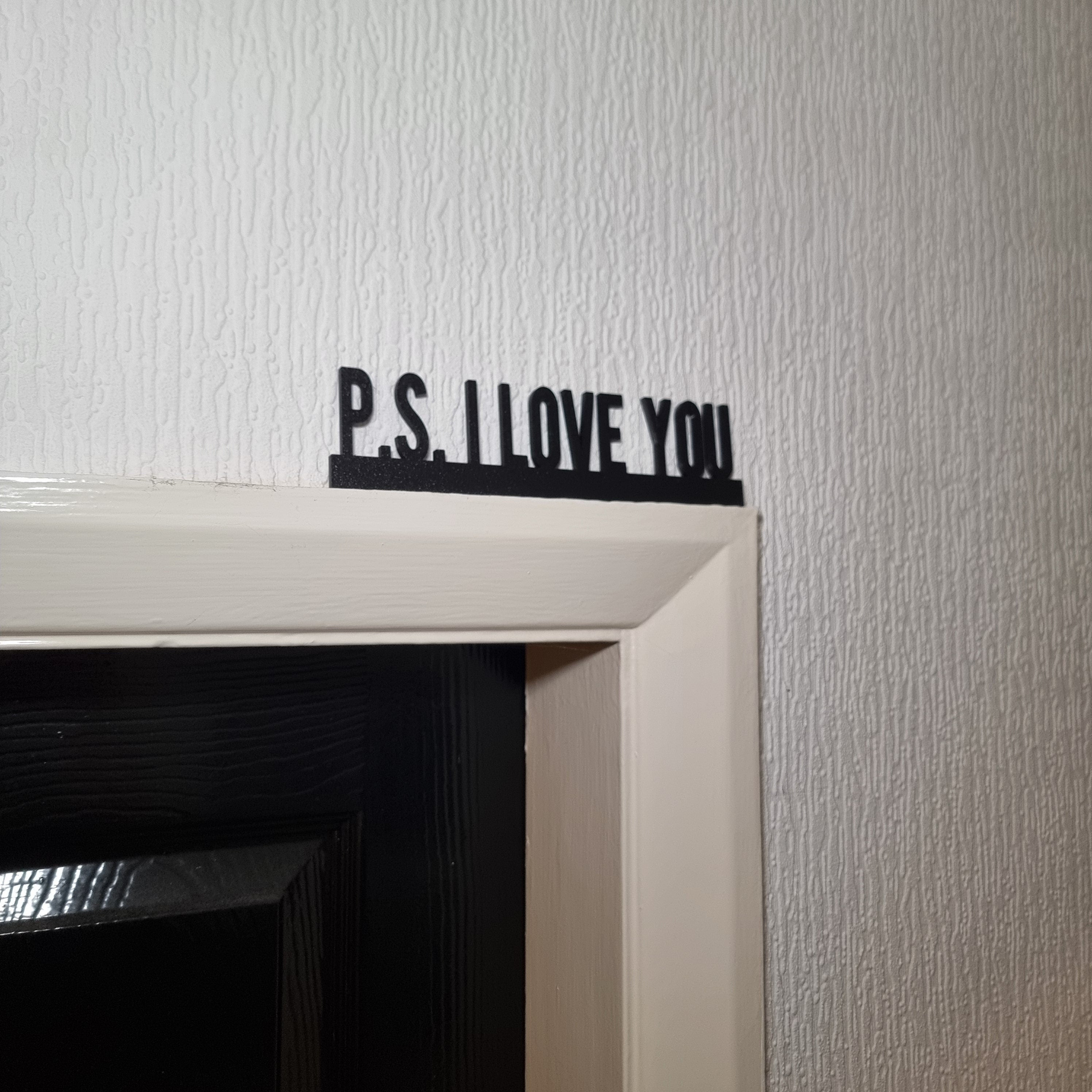 P.S. I Love You Door topper, shelf decor, wall decor, quirky home interior decor, quirky gift, door decoration